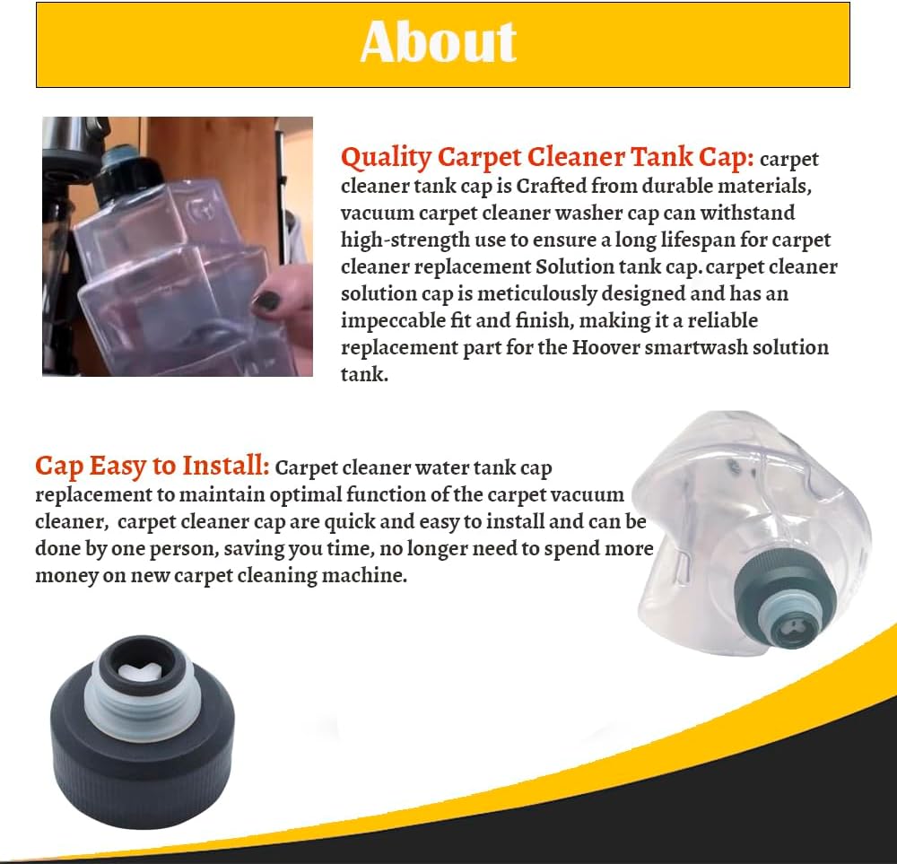 Topvacuumparts Replacement Solution Tank Cap for Hoover Carpet Cleaner SmartWash FH52000, Onepwr FloorMate Jet BH55210, PowerDash Pet Machine, 4PK