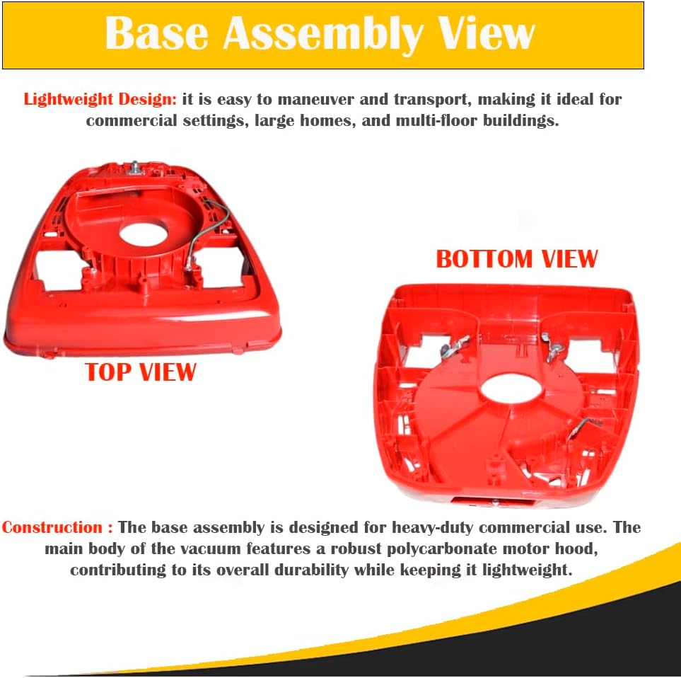 Topvacuumparts Eureka 49484-16 Base & Red Brushroll Assembly Fits SC679H, SC679G, SC679J, SC679K 12