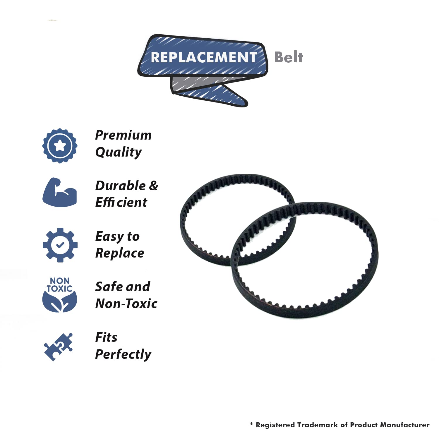 Topvacuumparts Replacement for Bissell 88523 ProHeat Essential Upright Carpet Cleaner Belts (2 Belts) # Compare to Part 0150621, 015-0621