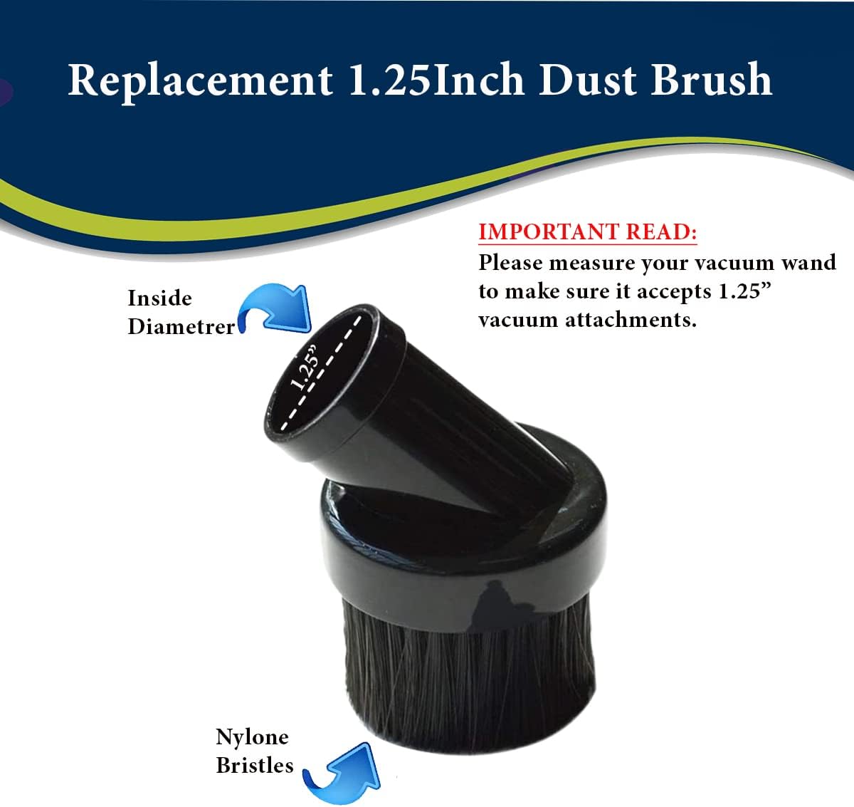 Topvacuumparts Replacement for Wet/Dry Vacs Vacuum Accessories Shop Vacuum Brush Attachment For 1-1/4-Inch Wet/Dry Vacuum Hose (30)