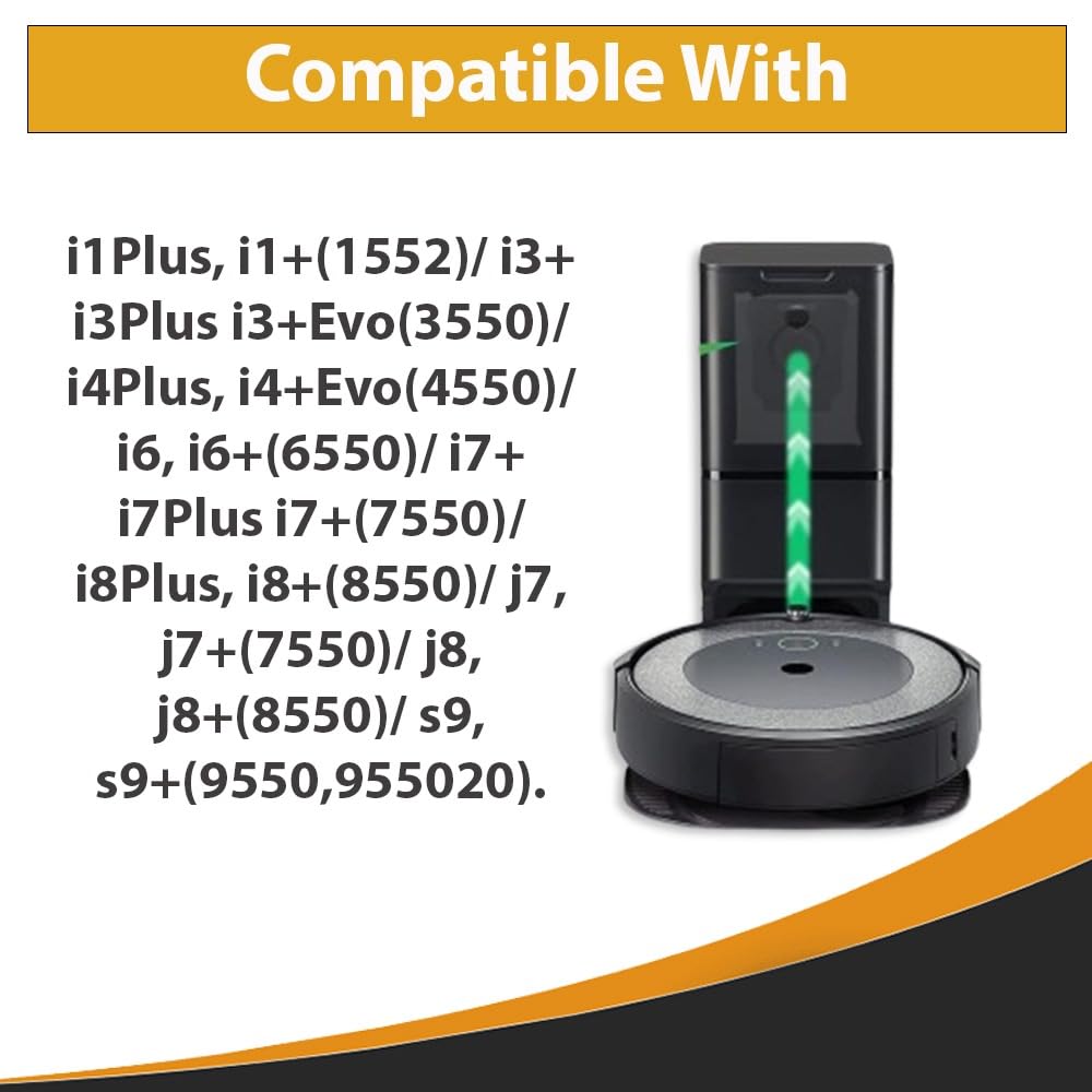 Topvacuumparts 10 Vacuum Bags for irobot Roomba E5 E6i1Plus, i1, i3, i4, i6, i7, i8, j7, j8, s9, s9+, Replacement for i & s & j Series Dirt Disposal