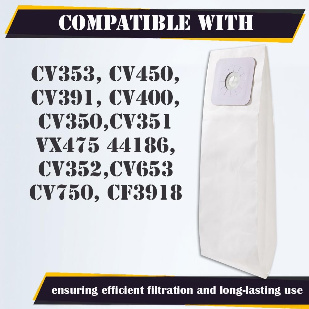 Topvacuumparts Nutone 6 Pack Central Vacuum Bags for CV353, CV450, CV391, CV400, CV350  Heavy Duty Dust Filtration Bags for Household Clean # 391