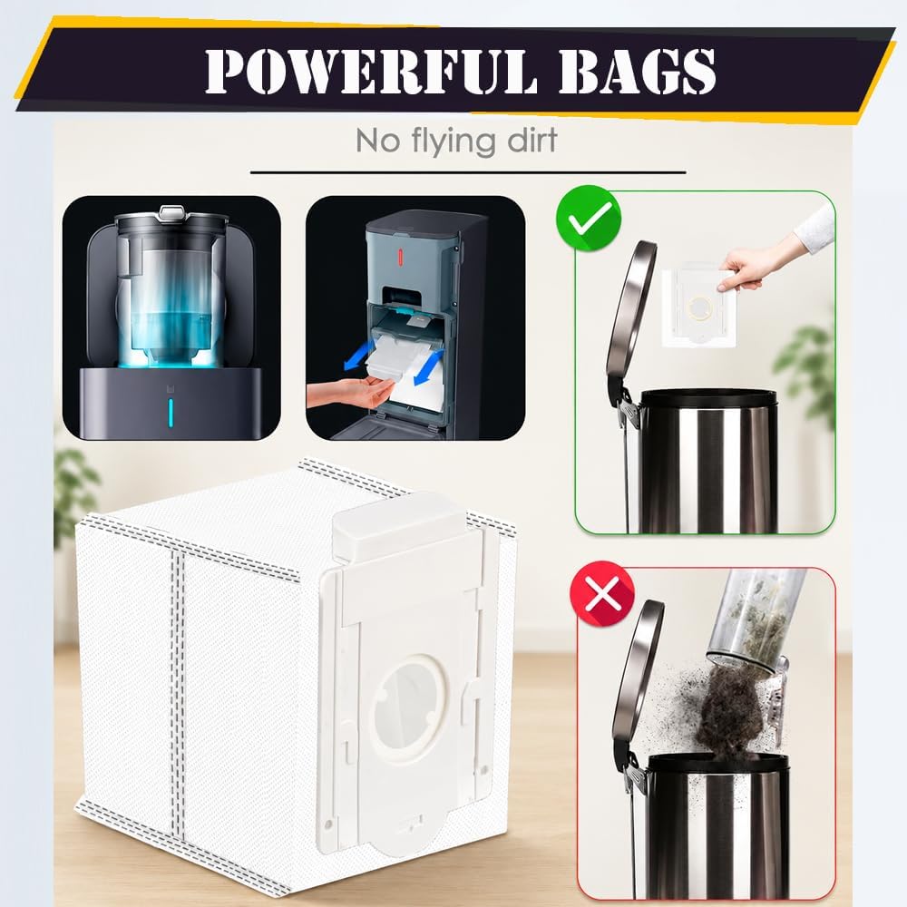 Topvacuumparts Clean Station Dust Bag replacement Part for Samsung VCA-ADB90 Cordless Stick Vacuum # compare to parts PMS25