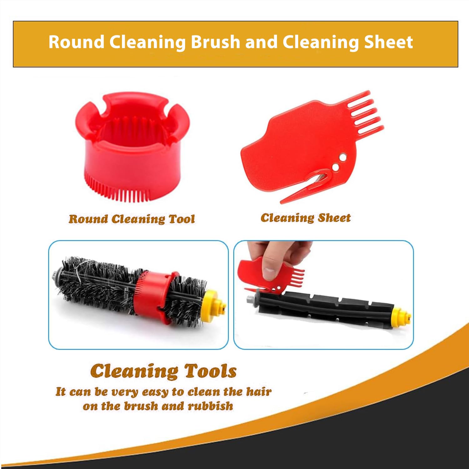 Topvacuumparts Replacement Accessories Kit Fits For iRobot Roomba 700 Series 760 761 770 780 790 Robot Vacuum with Flexible Beater and Bristle Brush