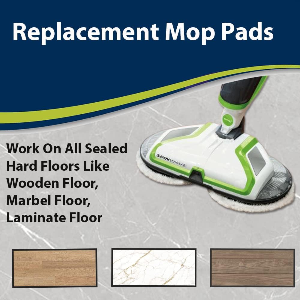 Topvacuumparts Replacement Pads For Bissell Spinwave Mop: 2 Pads for Bissell Spinwave/Spin Wave/Crosswave,Expert/Pet/Cordless Hard Floor,2124 20393