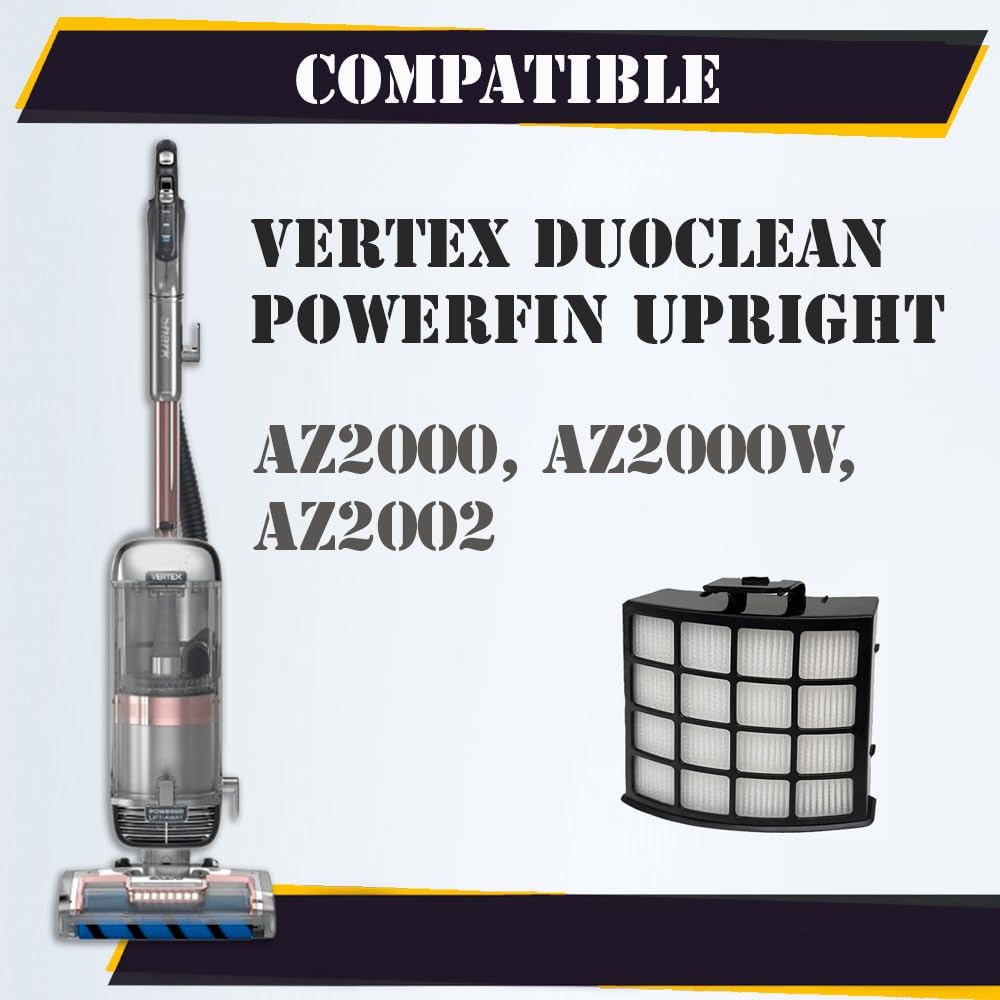 Topvacuumparts AZ2002 Post-Motor Filter Replacement for Shark Vertex DuoClean PowerFin Upright Vacuum AZ2000 AZ2000W Replaces Part XHFAZ2000 #F694