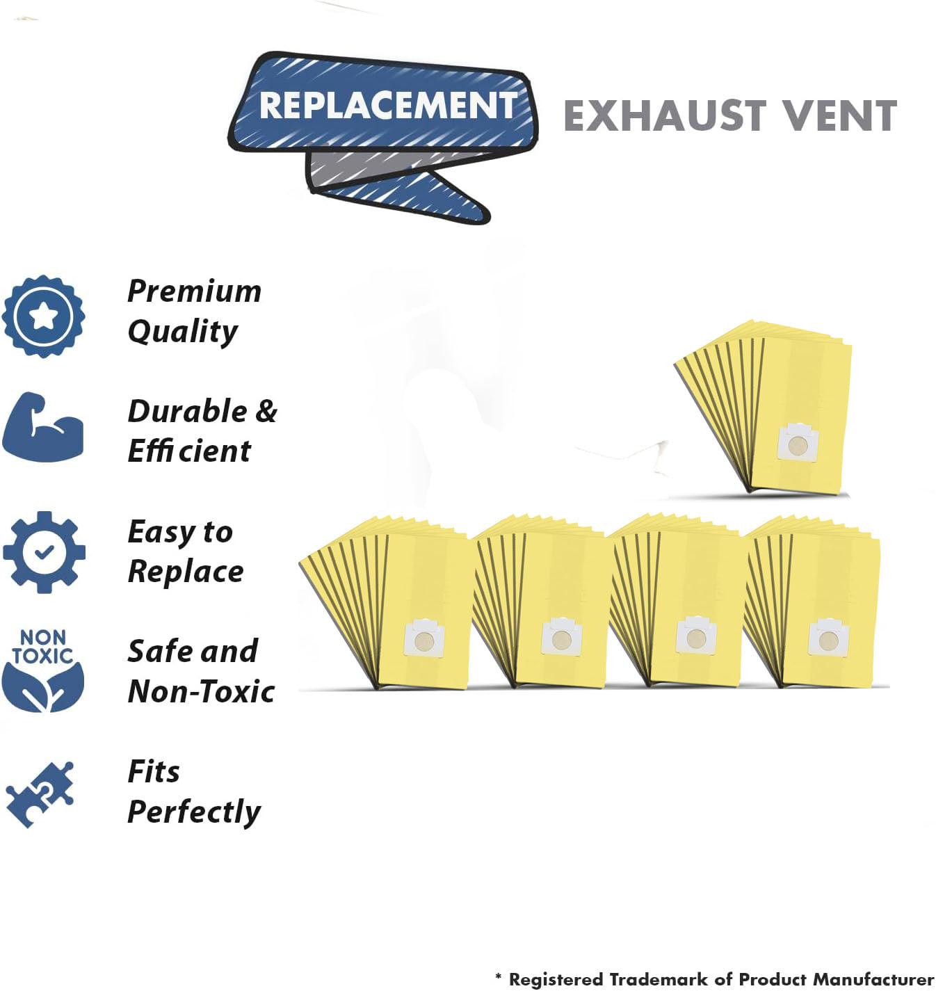 Topvacuumparts Replacement for Kenmore Canister Type C/Q 5055, 50555, 50557, 50558, Pana·sonic Type C-5, C-18 Series Vacuum Bags, 45 Pack