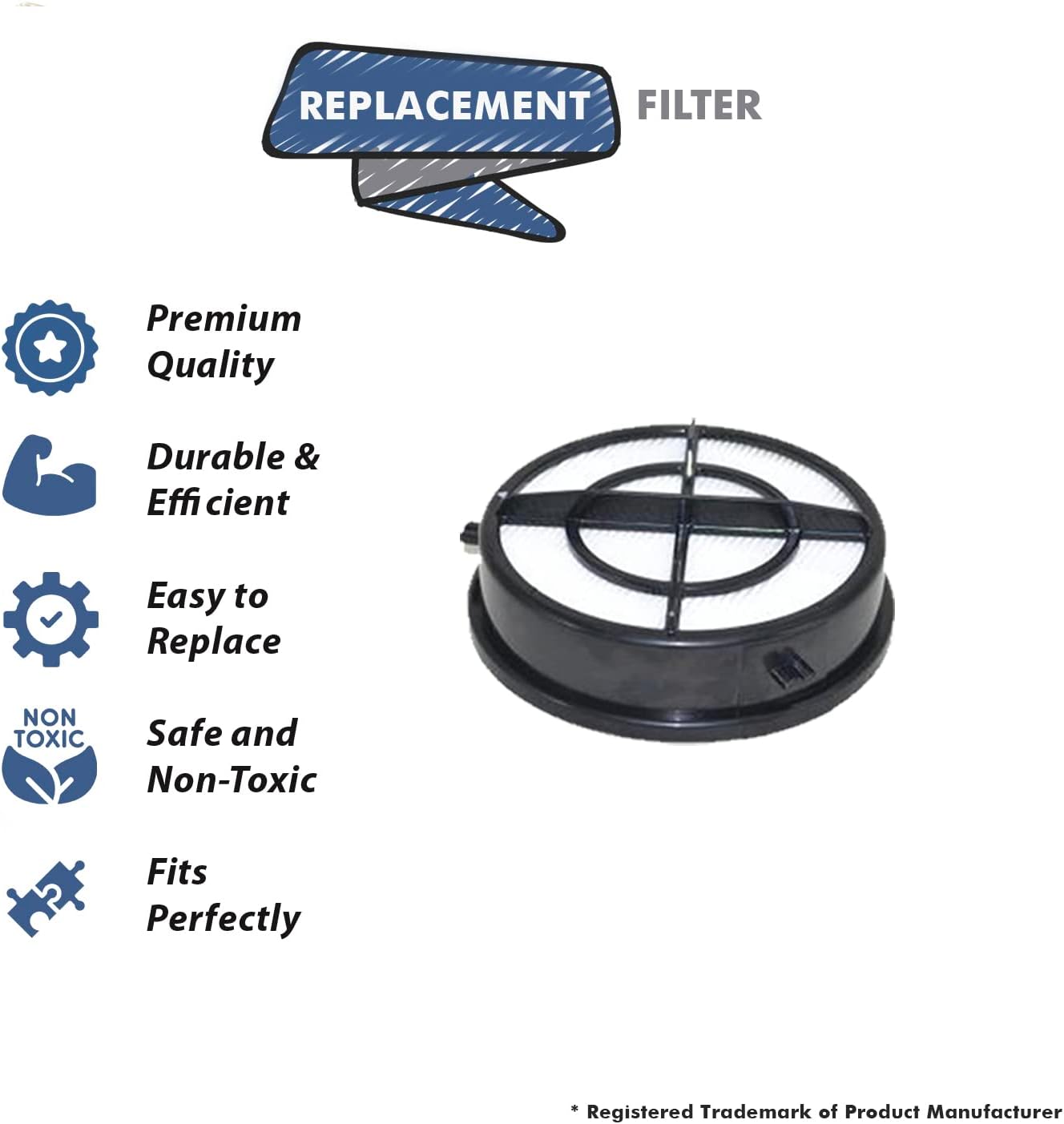 Topvacuumparts Replacement For Bissell 1650 Upright Vacuum Cleaner Hepa Filter # compare to part 1606751