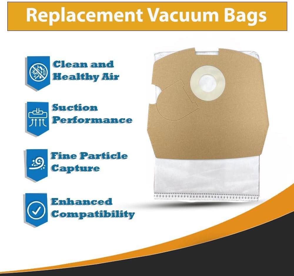 Replacement Part For Bissell Commercial canister BGC3000 Vacuum Bags - 12 bags # Compare to part 18-2440-04