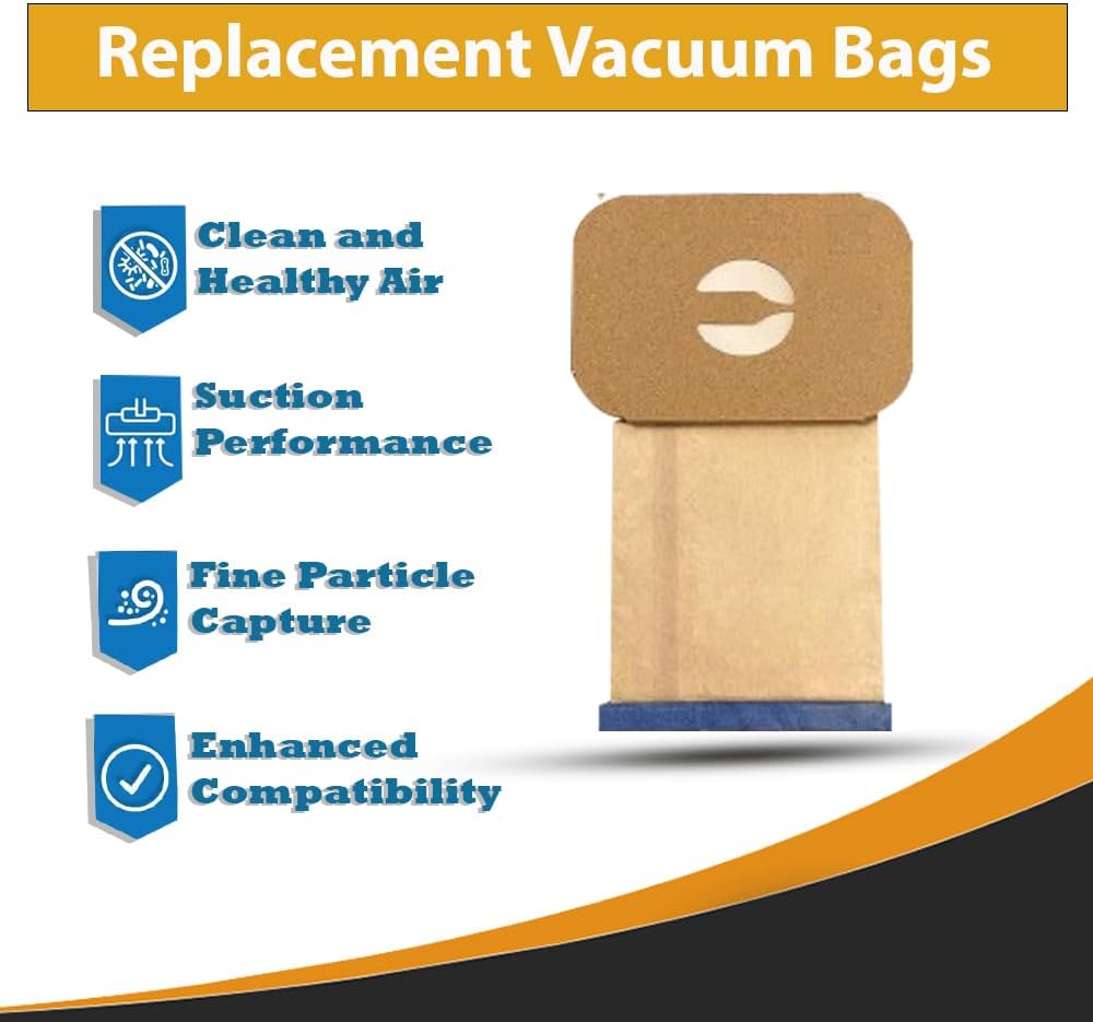 8 (Eight) Bags for Electrolux Canister Vacuum Style C - 4 Ply Bags with Rubber Seal