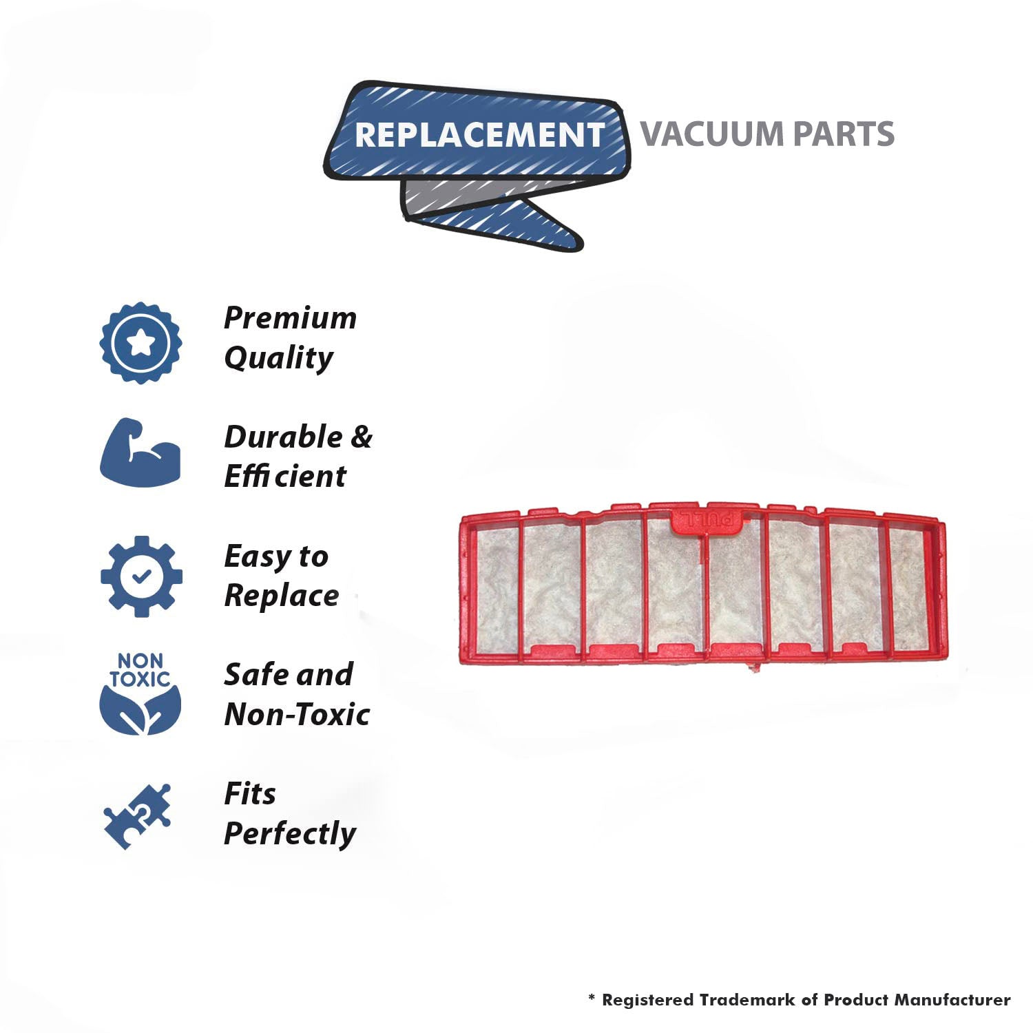 Topvacuumparts Replacement Part For Panasonic MC-V9610 Vacuum Cleaner Canister Filter 1PK # Compare To Part AMC415-2969