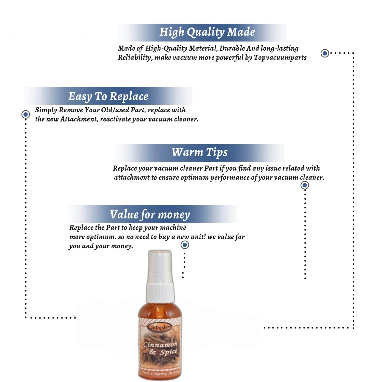 Topvacuumparts Replacement Part For Roger Refresher Vacuum Cleaner 2oz Cinnamon and Spice # compare to part 621403
