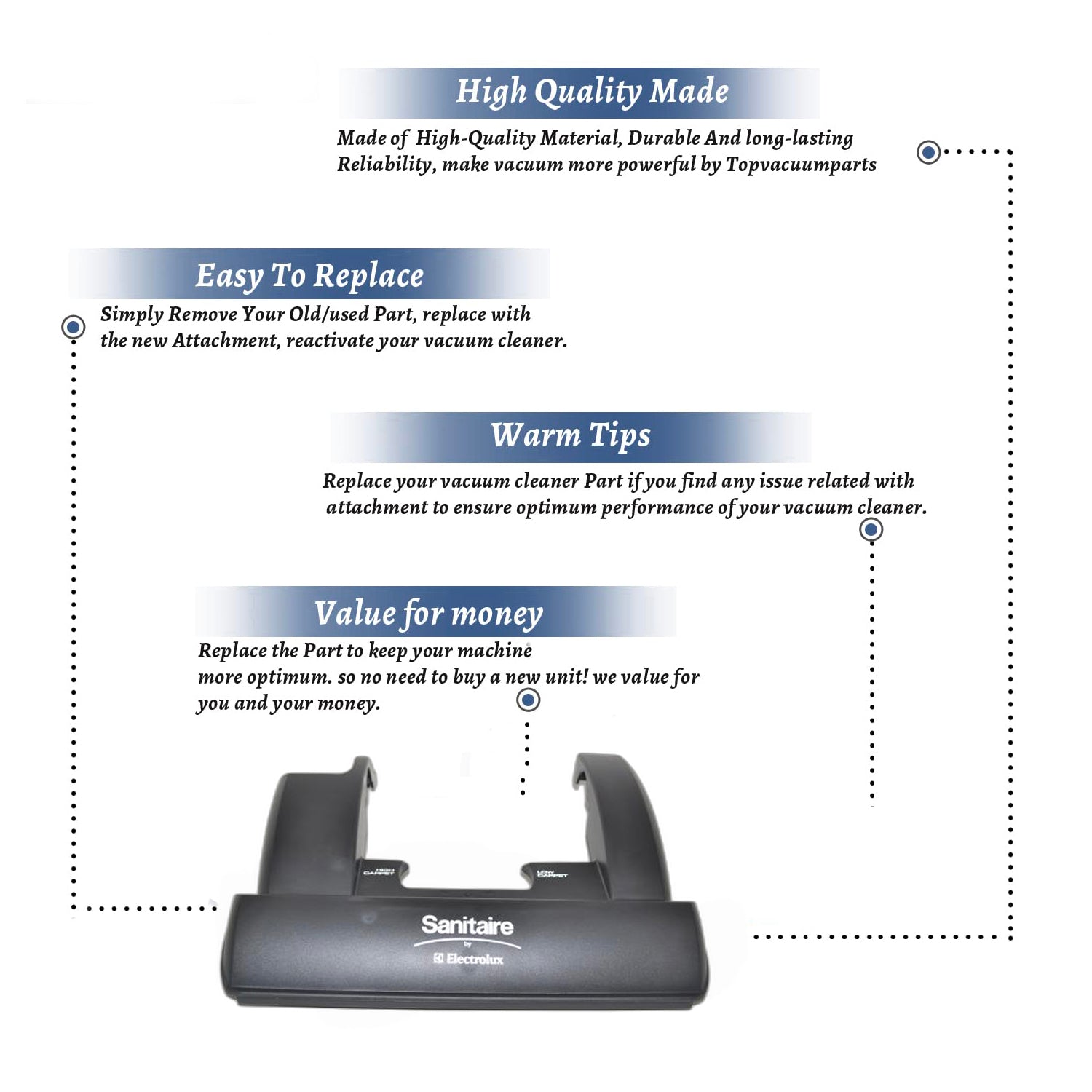 Topvacuumparts Replacement Part For Eureka Vacuum Hood Fits SC5713 Commercial Upright Models # compare to part 624123