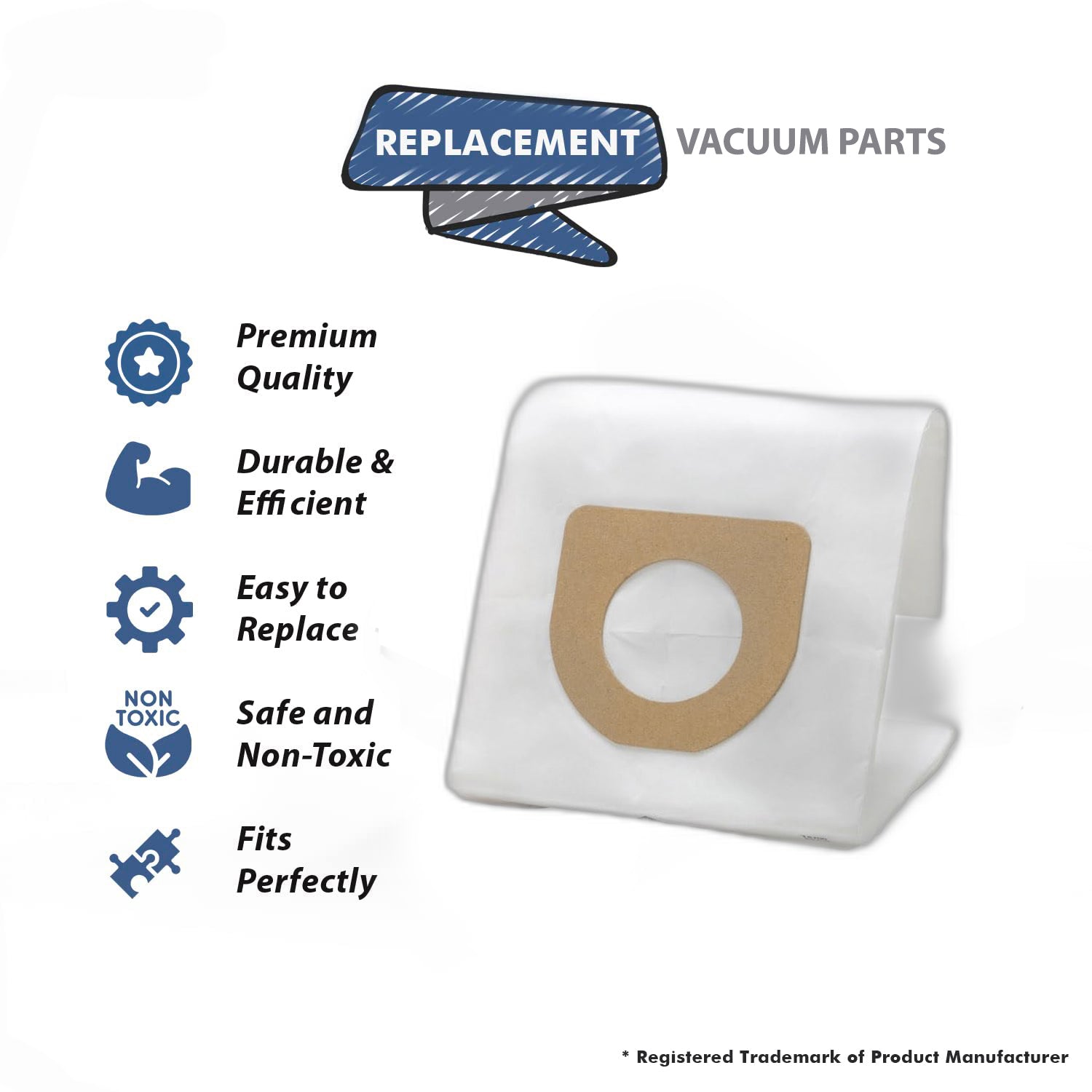 Topvacuumparts replacement part fits Hoover Type A vacuums, includes 3 durable bags for Supremacy, Tempo, Convertible, TurboPower # part 64700B
