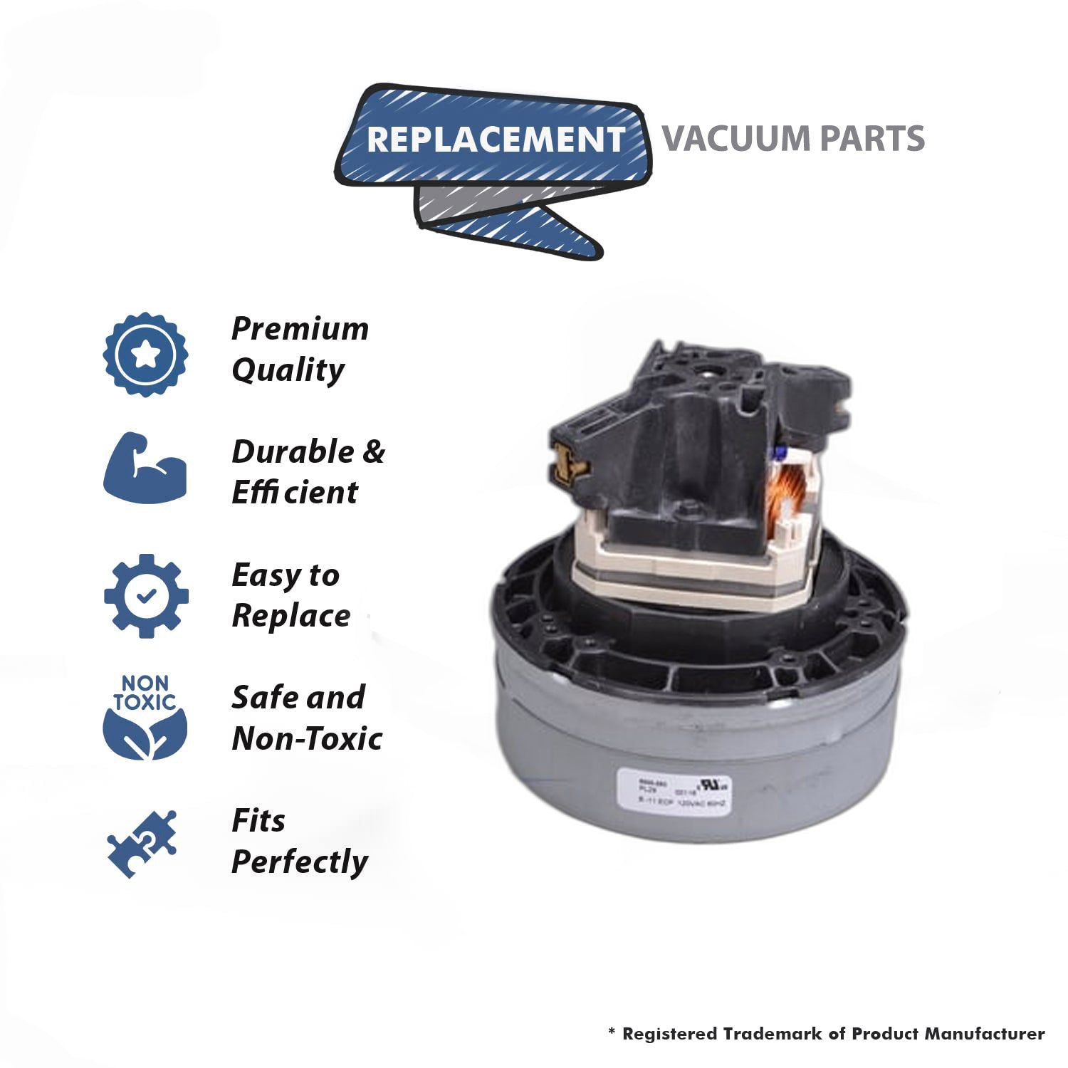 Topvacuumparts Replacement for Electrolux 9000, 2100, 6500 Canister Vacuum Cleaner Motor # Compare to Part 6500-293