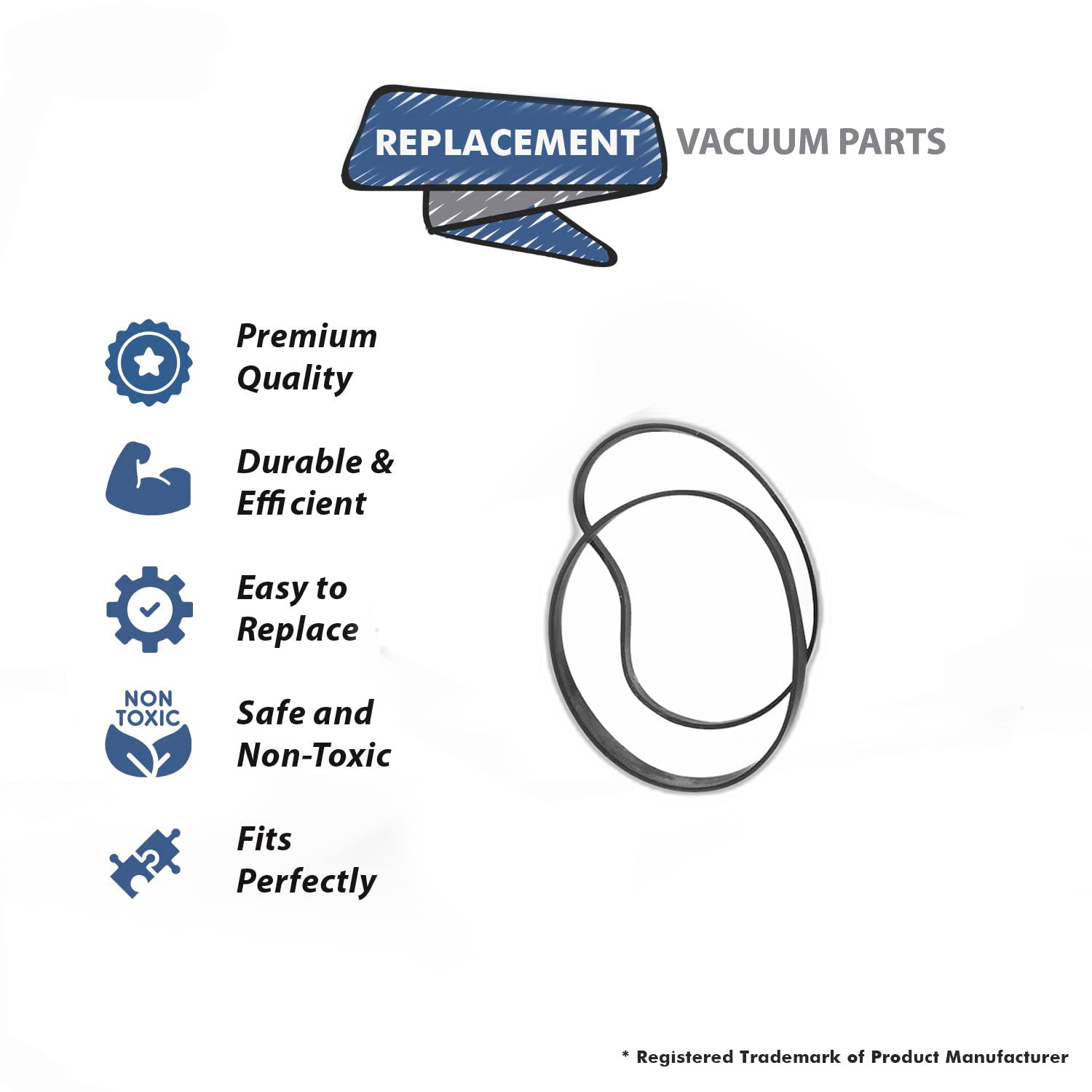 Topvacuumparts Replacement For Bissell 3M, 7, 9, 10, 12, 14 & 16 Vacuum Belt 2pk # Compare to part 66007A-12