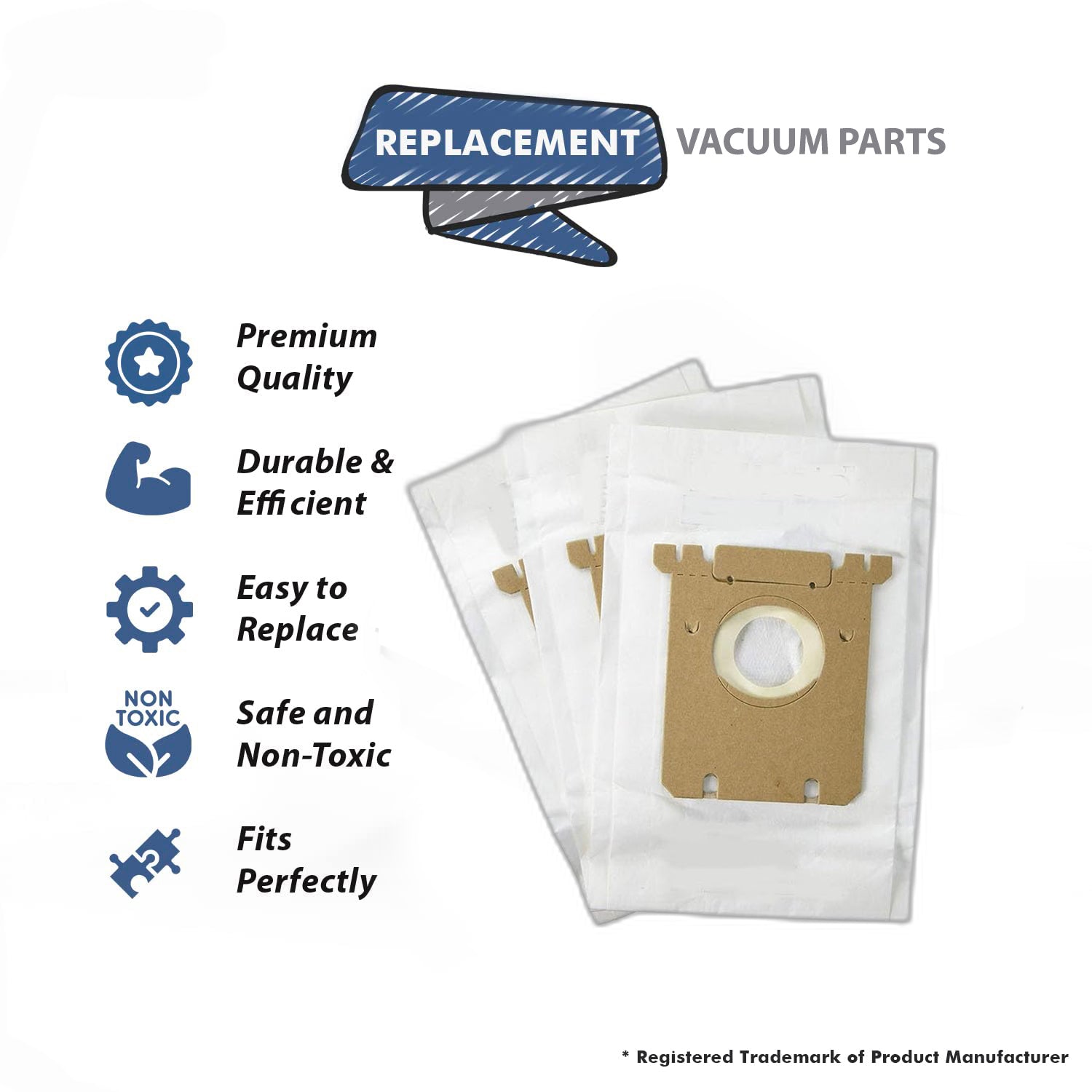 Topvacuumparts Replacement part for Electrolux/Eureka S/OX Micro Vacuum Bags 3pk # Compre to part 67710A-6