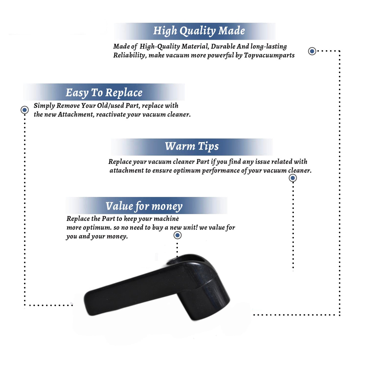 Topvacuumparts Replacement Part For Evolution-Bernina CR68 Vacuum Cleaner Black Cord Upper Hook # compare to part 700120301