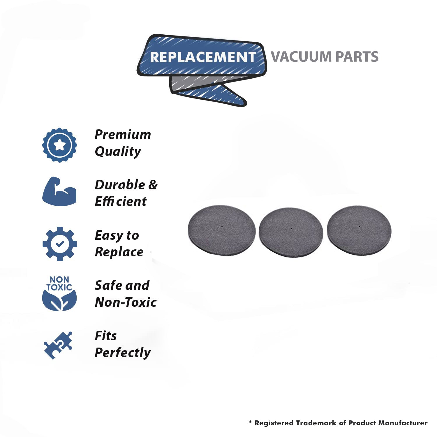 Topvacuumparts Replacement Part For Compact Tristar EXL, MG1, MG2 Series Vacuum Foam Motor Filter # compare to part 70207