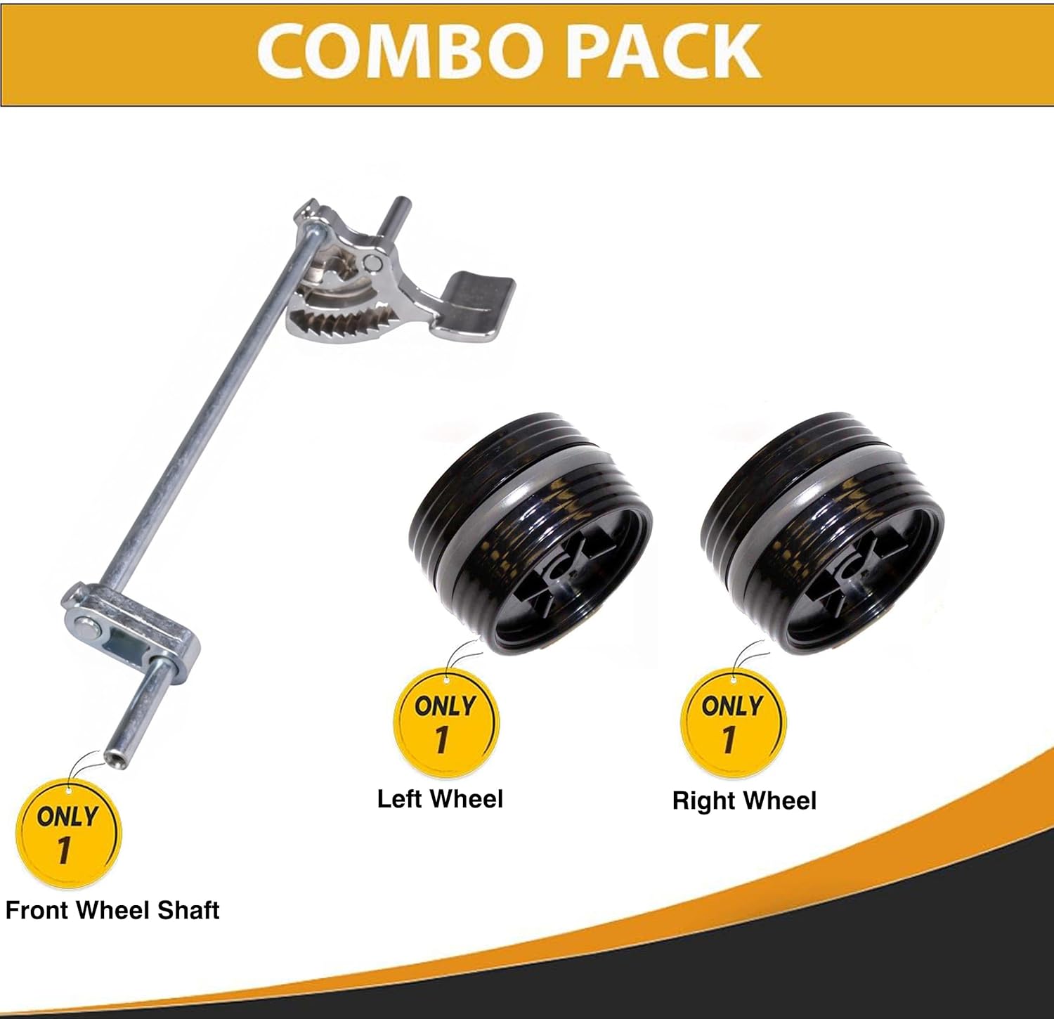 Topvacuumparts Replacement Heavy Duty Front Wheel Repair Kit: 131606S Axle Bracket Assembly & 131999 Wheels (2-Pack) for Kirby G3 G4 G5 G6 & Sentria