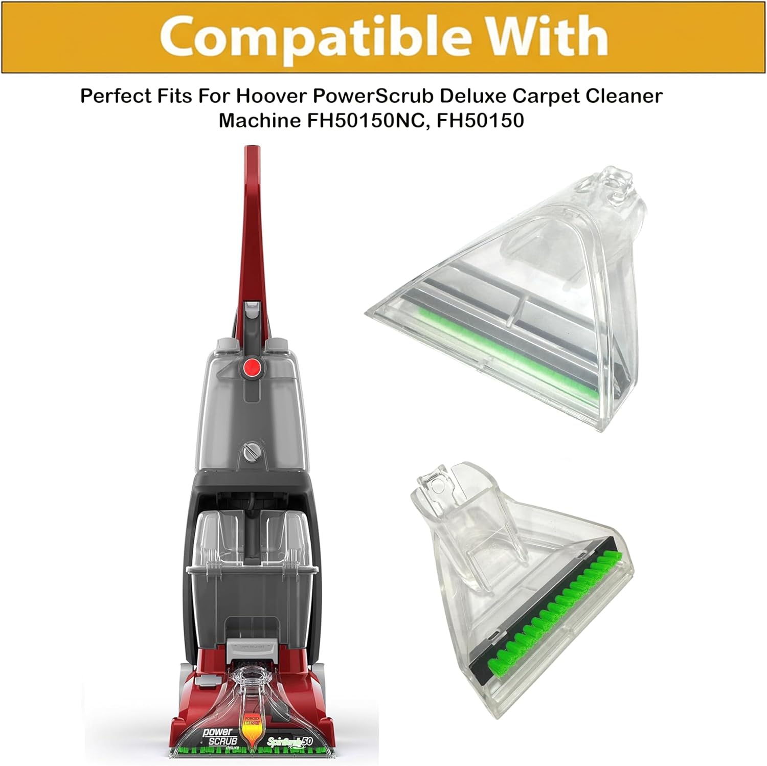Topvacuumparts Replacement For Hoover F5853 Steamer Upholstery Nozzle with Tab and Bristle Strip