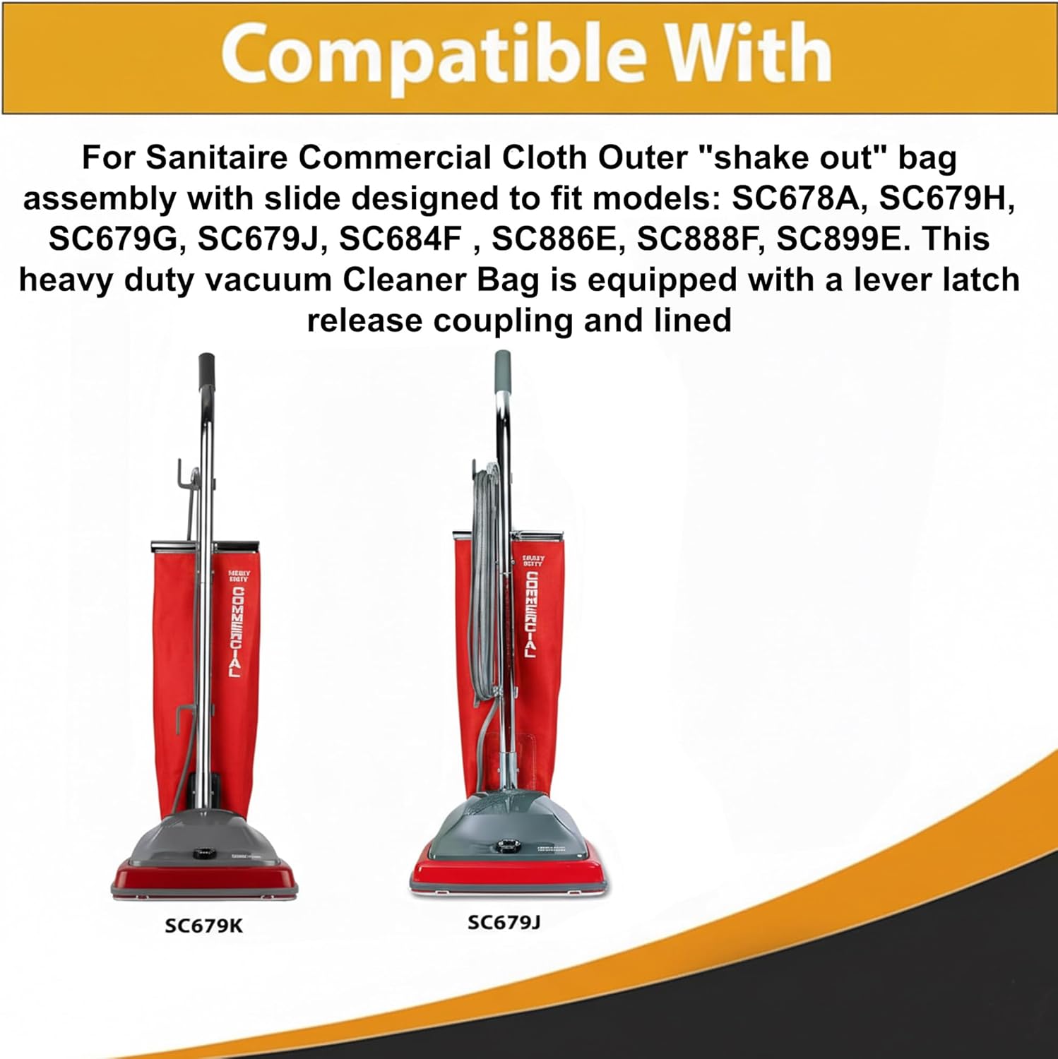 Topvacuumparts Reusable Red Cloth Shakeout Bag Assembly (18 Qt) for Sanitaire SC679K SC679J Tradition Upright Commercial Vacuum #24716C-30