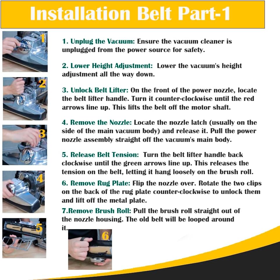 Topvacuumparts Replacement Vacuum Bags &Belts Compatible for Kirby G4 G5 GSIX & Sentria Series 9-Pack Dust Bags,3 Belts Part # 197294S, 301291