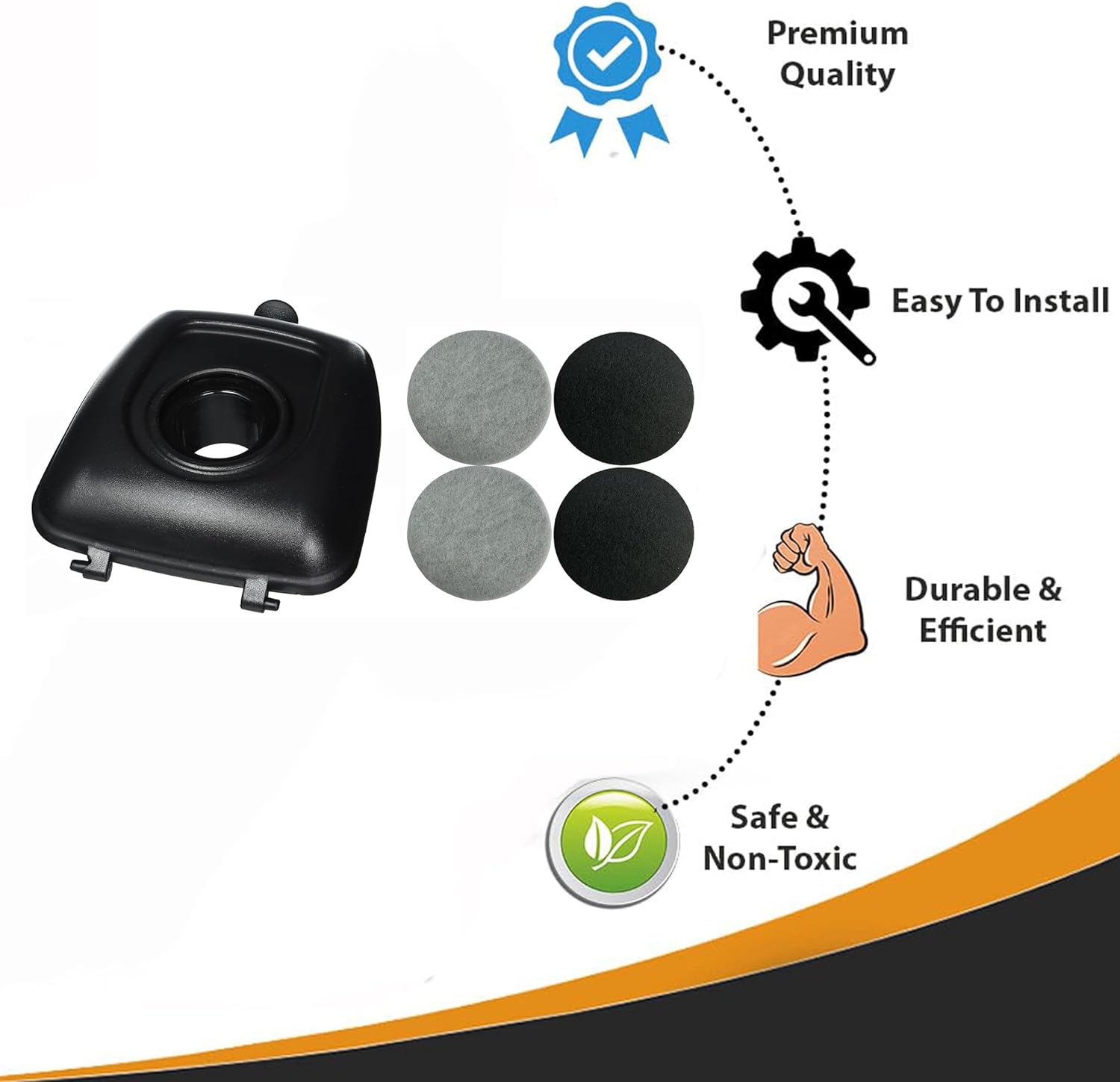 Topvacuumparts Mighty Mite Front Cover Replacement for Eureka 3670, 3685 – Black Housing with 4 Motor Filters.