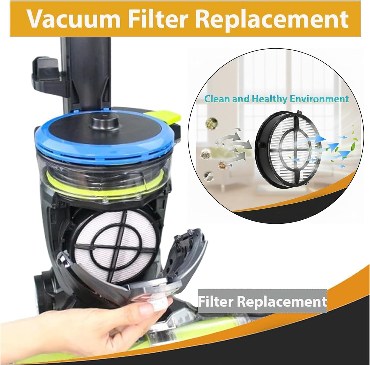Topvacuumparts Kit for Bissell Pet Hair EraserTurbo Plus Vacuum Cleaner 2281, 22813, 22818, 2461, 24619, 24613 Models Brushroll, Belt, and filter kit