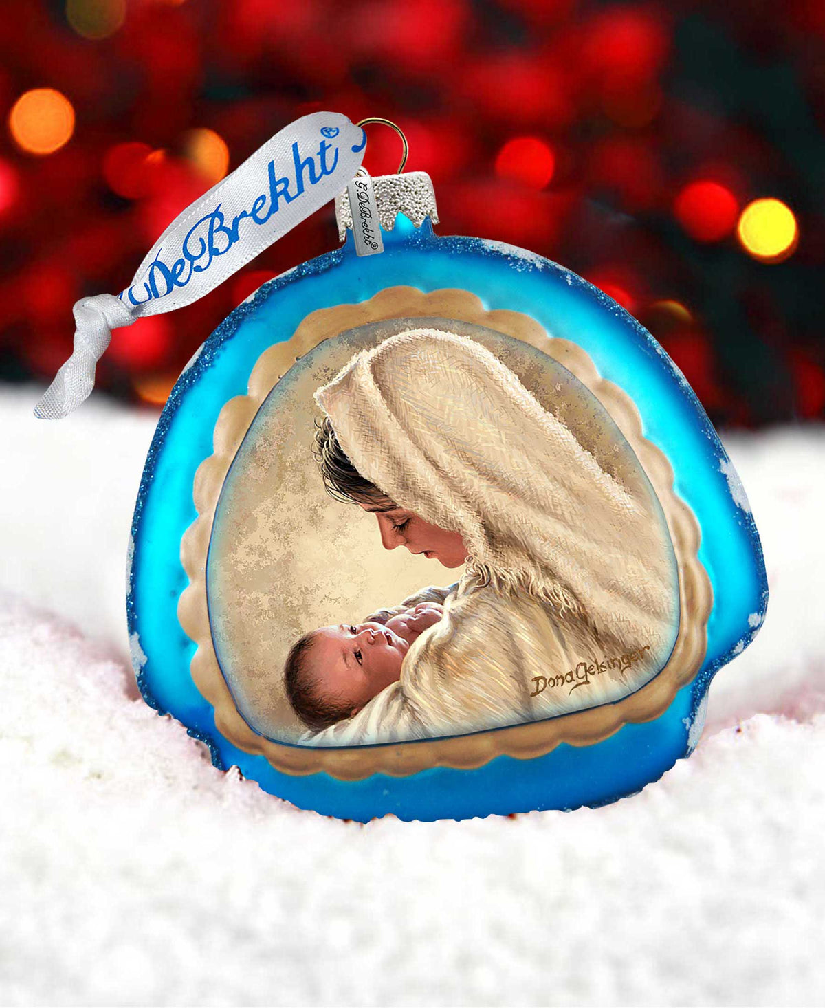 Mother of God Glass Rainbow Christmas Ornament by D. Gelsinger - Nativity Holiday Decor - 756-025-DG