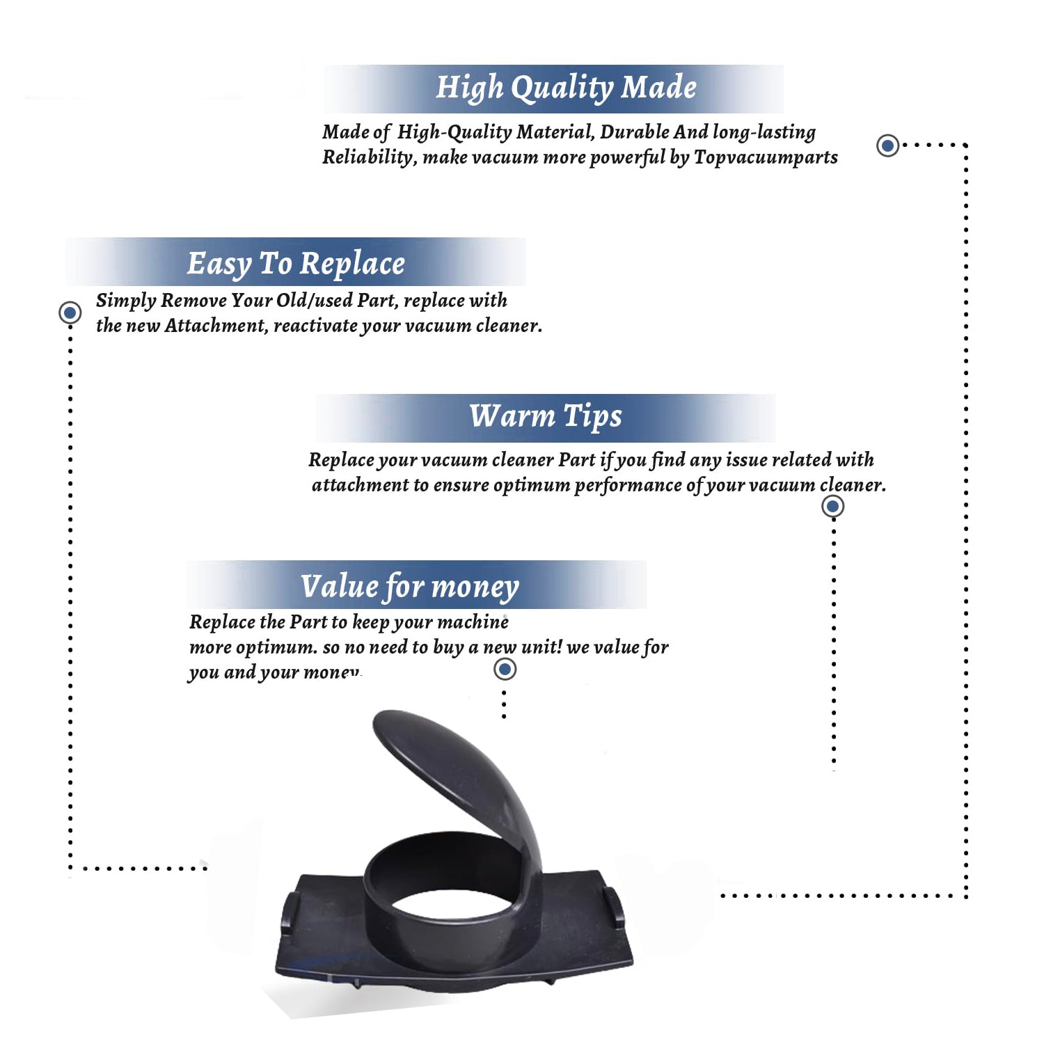 Topvacuumparts Replacement For Shop-Vac Ultra Series Inlet Deflector for Wet/Dry Vacuums # Compare to Part 7413197