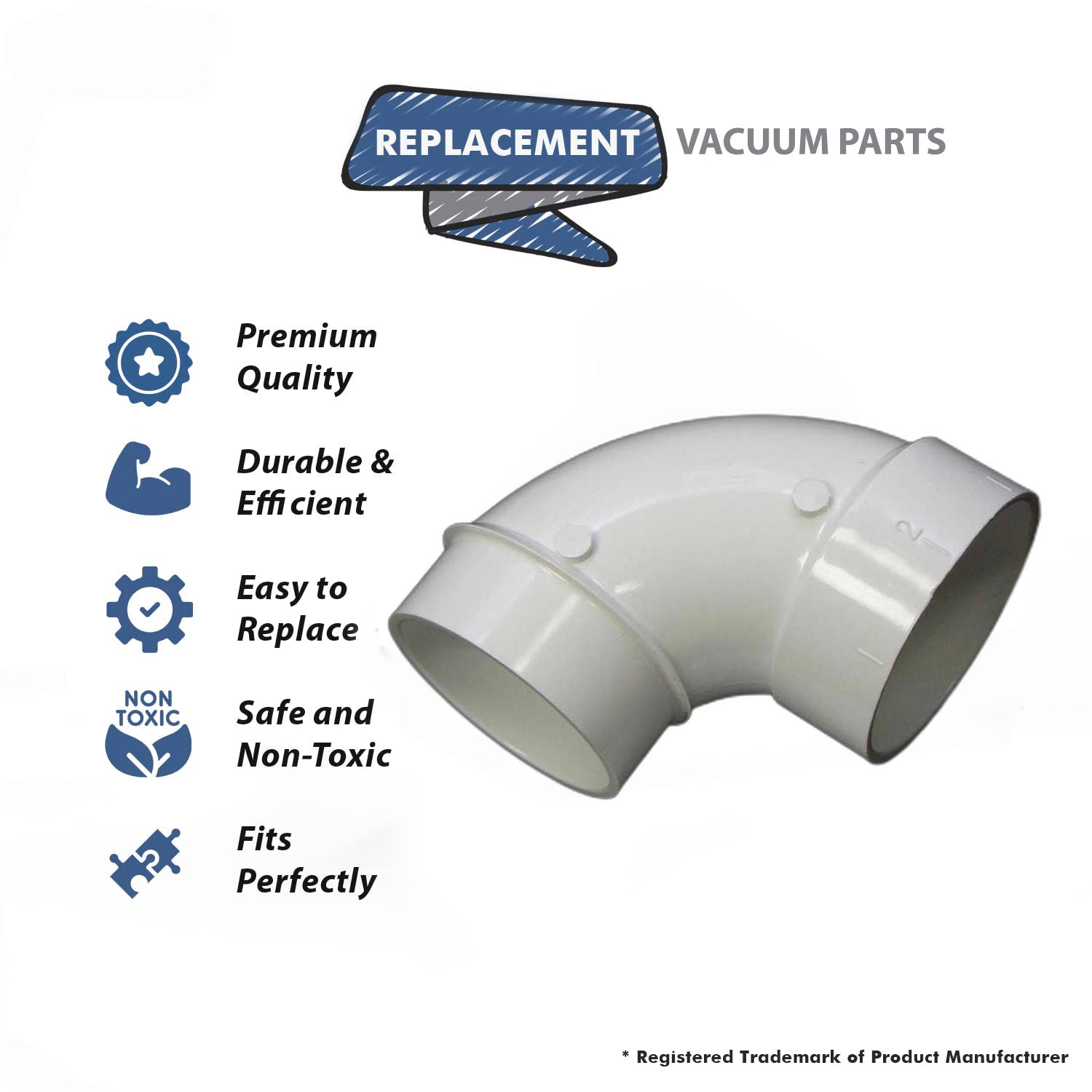 Topvacuumparts Replacement Part For Built-In Canplas & Hayden systems Medium 90° Spigot ELL # Compare to part 765509W