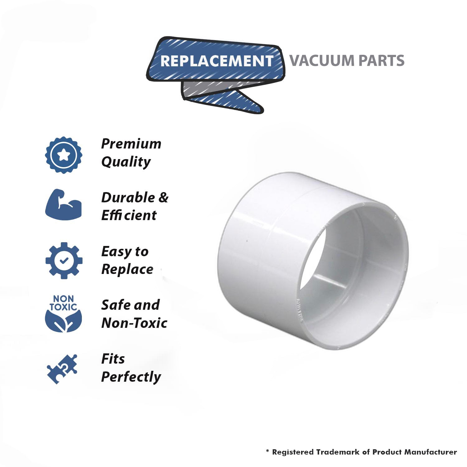 Topvacuumparts Replacement Part For Built-In Canplas - Hayden  Vacuum Cleaner White Vaculine Stop Coupling Fitting # compare to part 765529W