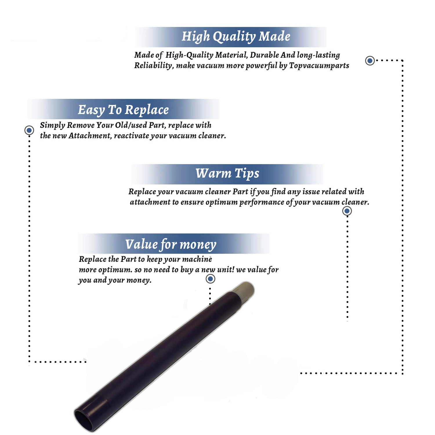 Topvacuumparts Replacement For Eureka Vacuum Clanner 4716AVZ 4716 Telescopic Wand # Compare to part 77505-19