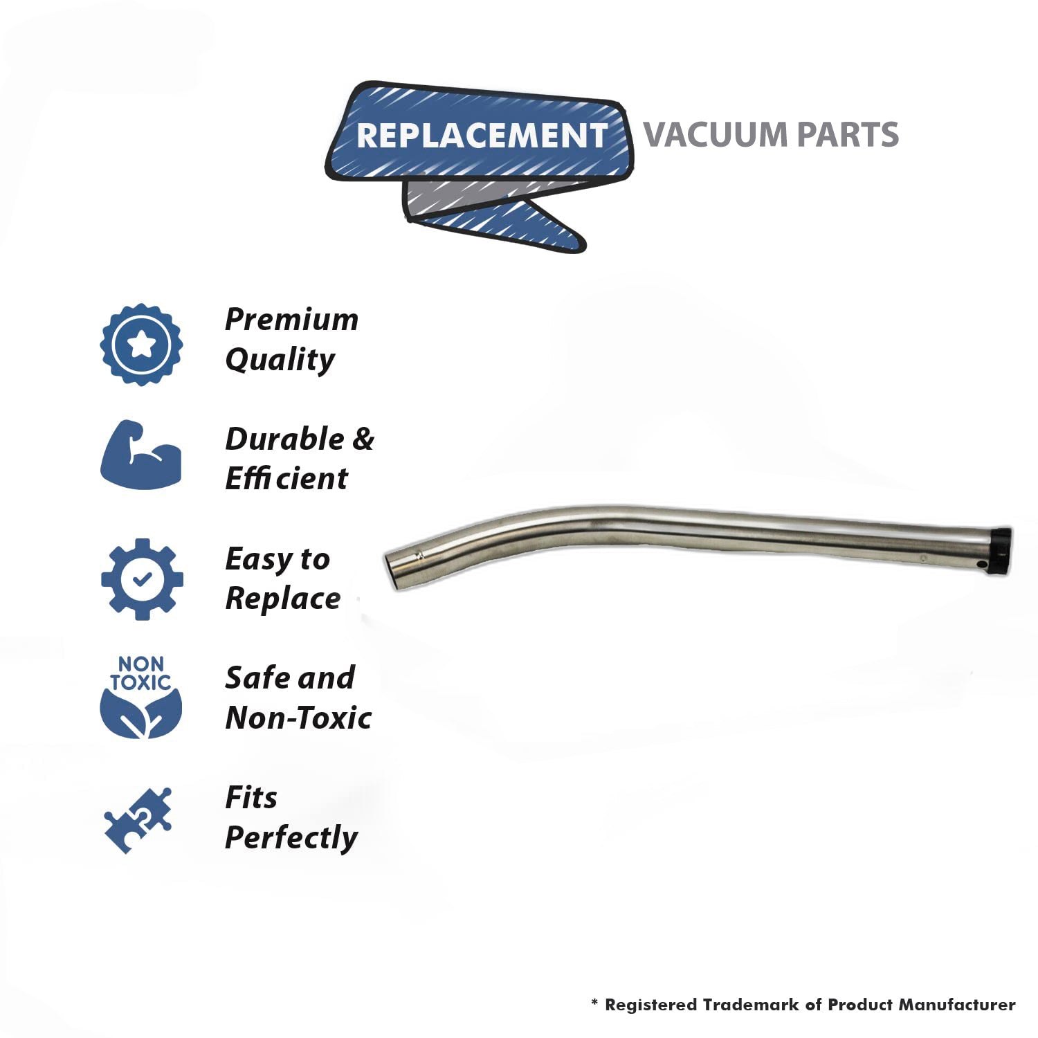 Topvacuumparts Replacement For E2 Stainless Steel Lower Curve Wand # Compare to Part 78-1907-03