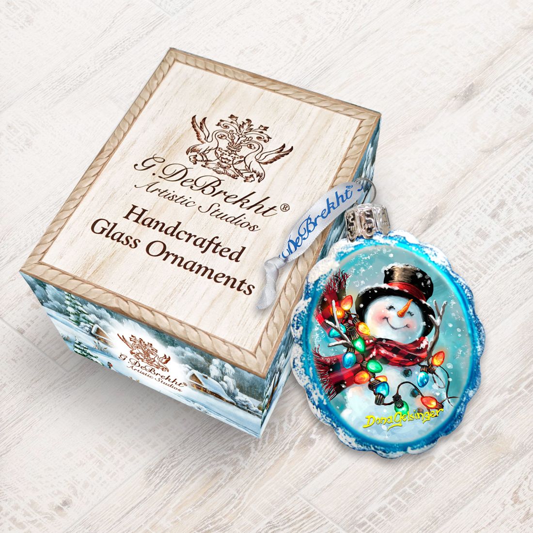 Old Fashion Snowman Mercury Glass Ornament by D. Gelsinger - Christmas Santa Snowman Decor - 778110-DG