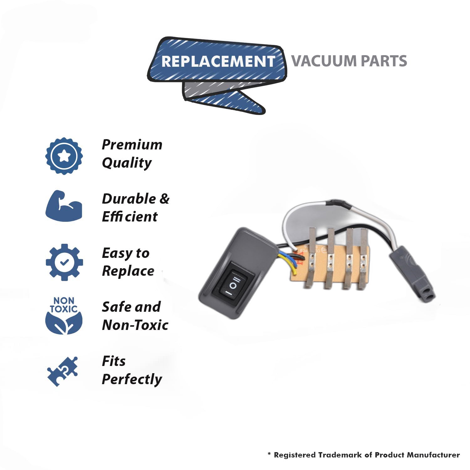 Topvacuumparts Replacement For Hayden 4 Wire Switch With Board For Central Vacuum Superhose III # Compare to Part 805882-3