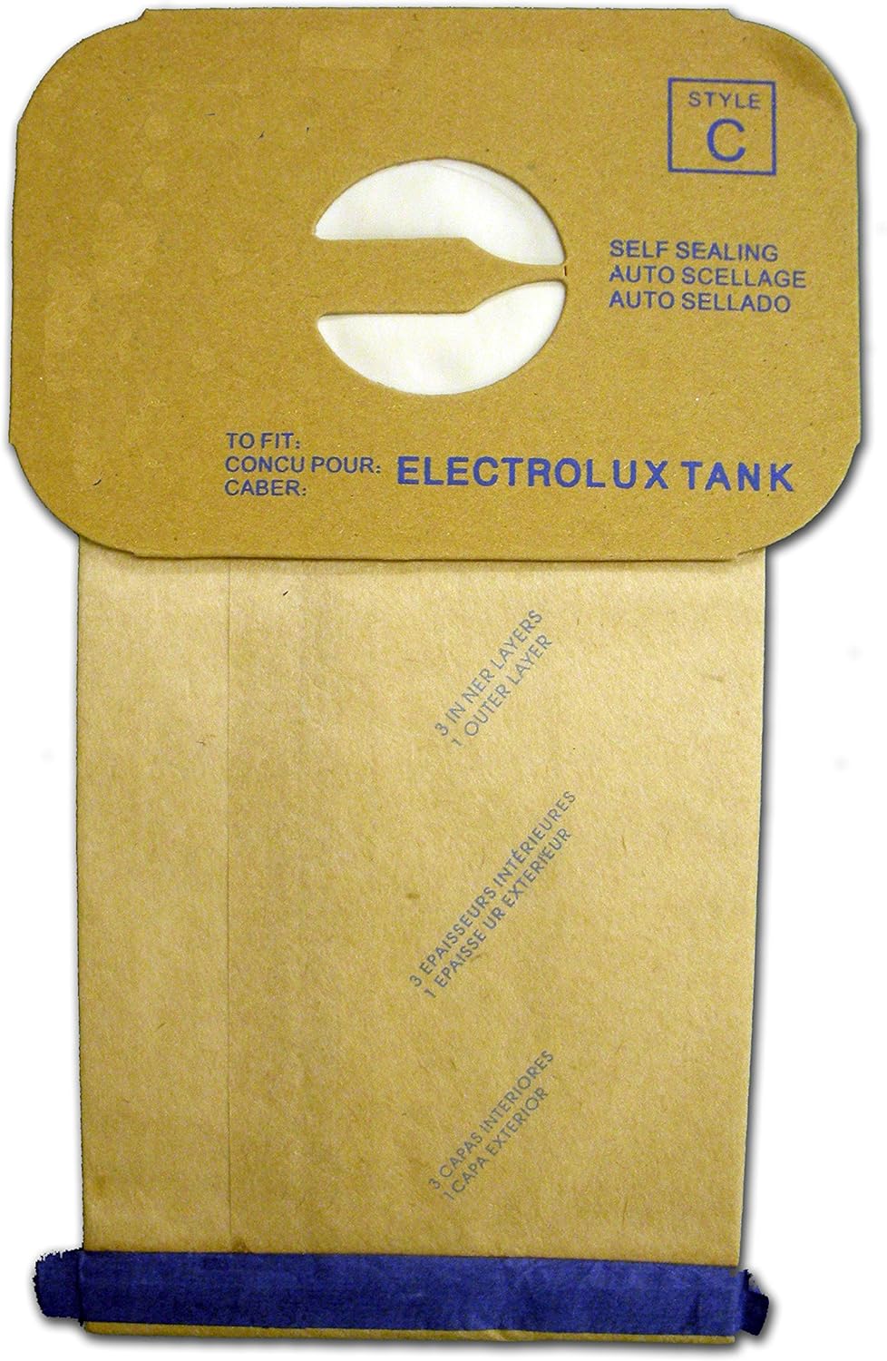 Topvacuumparts for EnviroCare Vacuum Bags for Electrolux Canister - Style C - Generic (Bag of 12) # compare to parts 805FPC