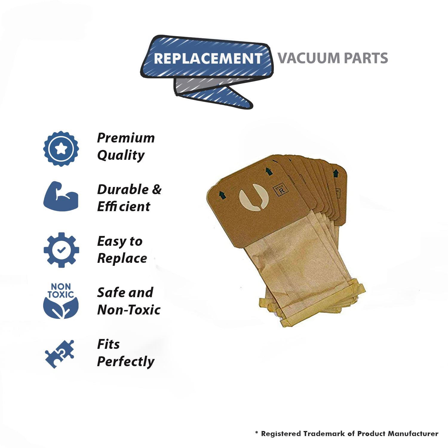 Topvacuumparts 18x Style R Vacuum Bags + 3X Filters fit Replacement Part For Electrolux Renaissance, Guardian, Epic 8000 Canister Series # EXR-1430