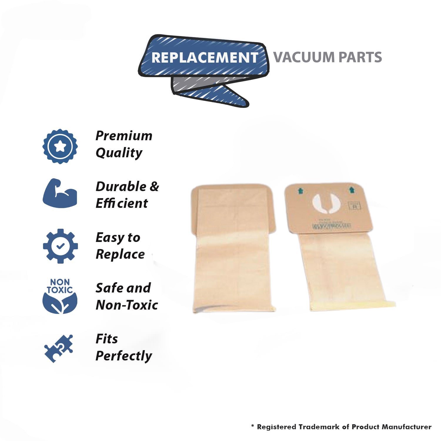 Topvacuumparts 4 Canister Vacuum Bags Replacement Part For Electrolux Renaissance Guardian Style R, 9000 8000# compare to part 807C