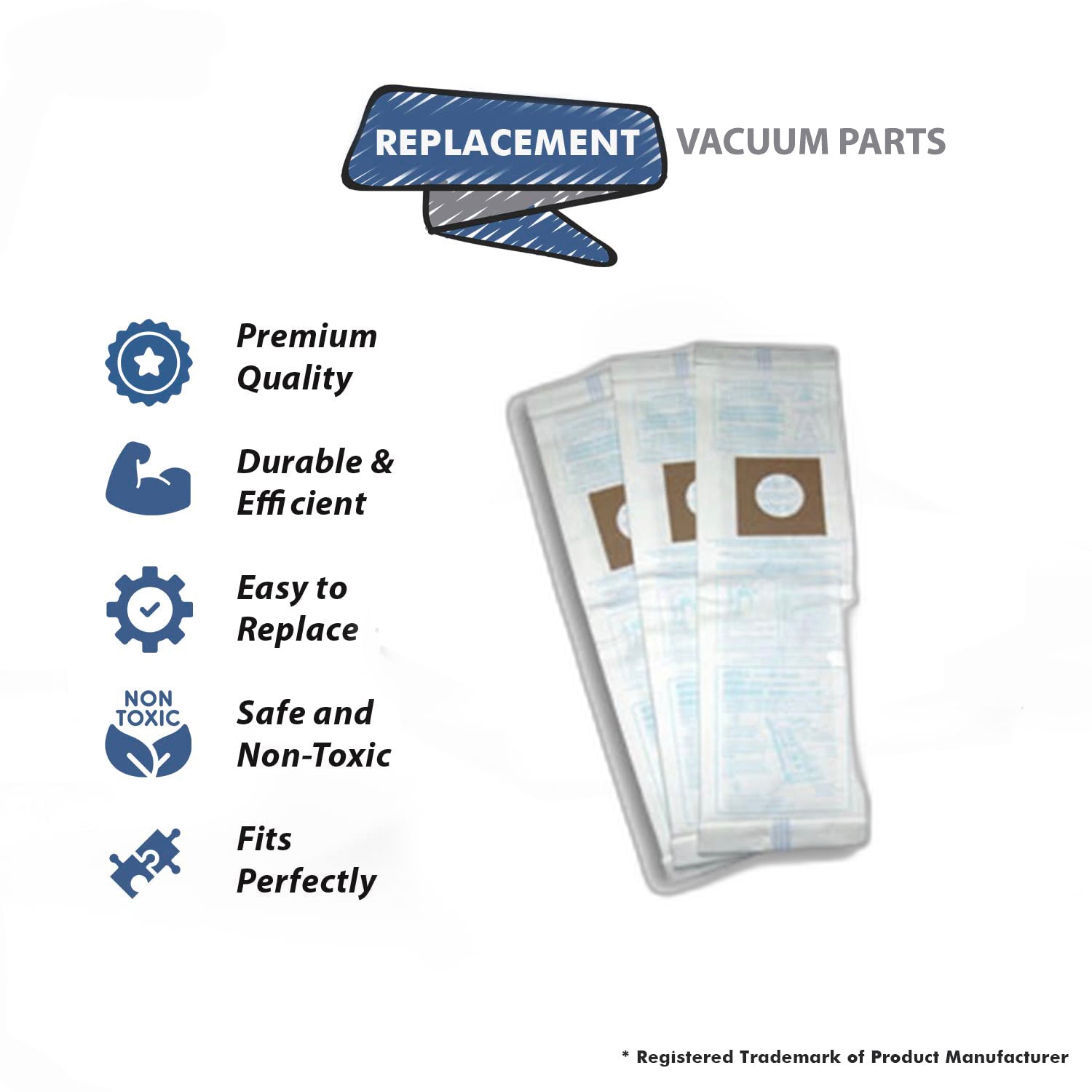 Topvacuumparts Replacement Part For Hoover Upright Vacuum Cleaner A-Type 3Pk Paper Bags # compare to part 4010100A