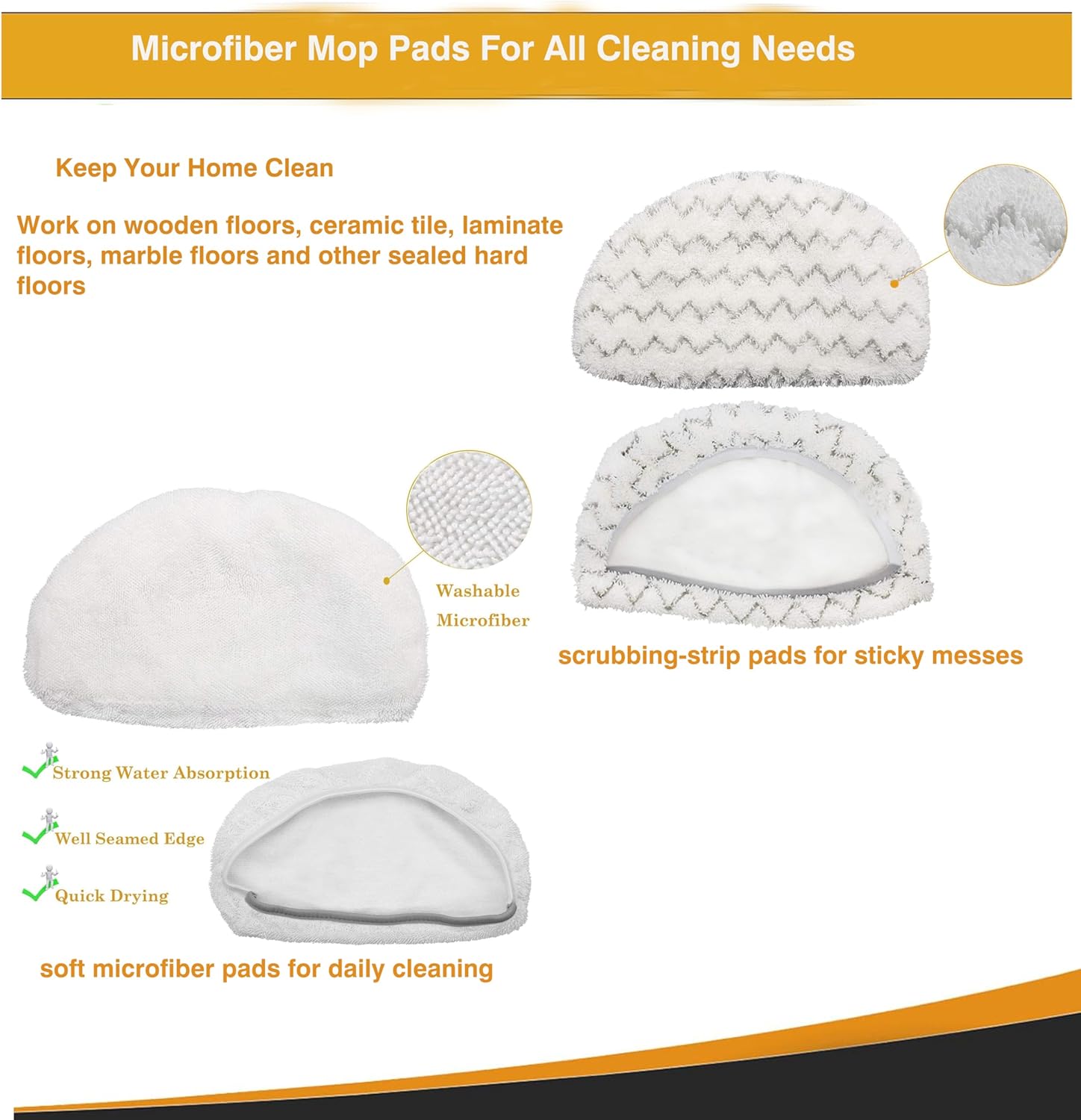 Topvacuumparts Steam Mop Pads and Water Tank Compatible with Bissell PowerFresh 1940 Series 19402 19408 19409 1940F 1940Q 1940T 19405 #5938,2038412