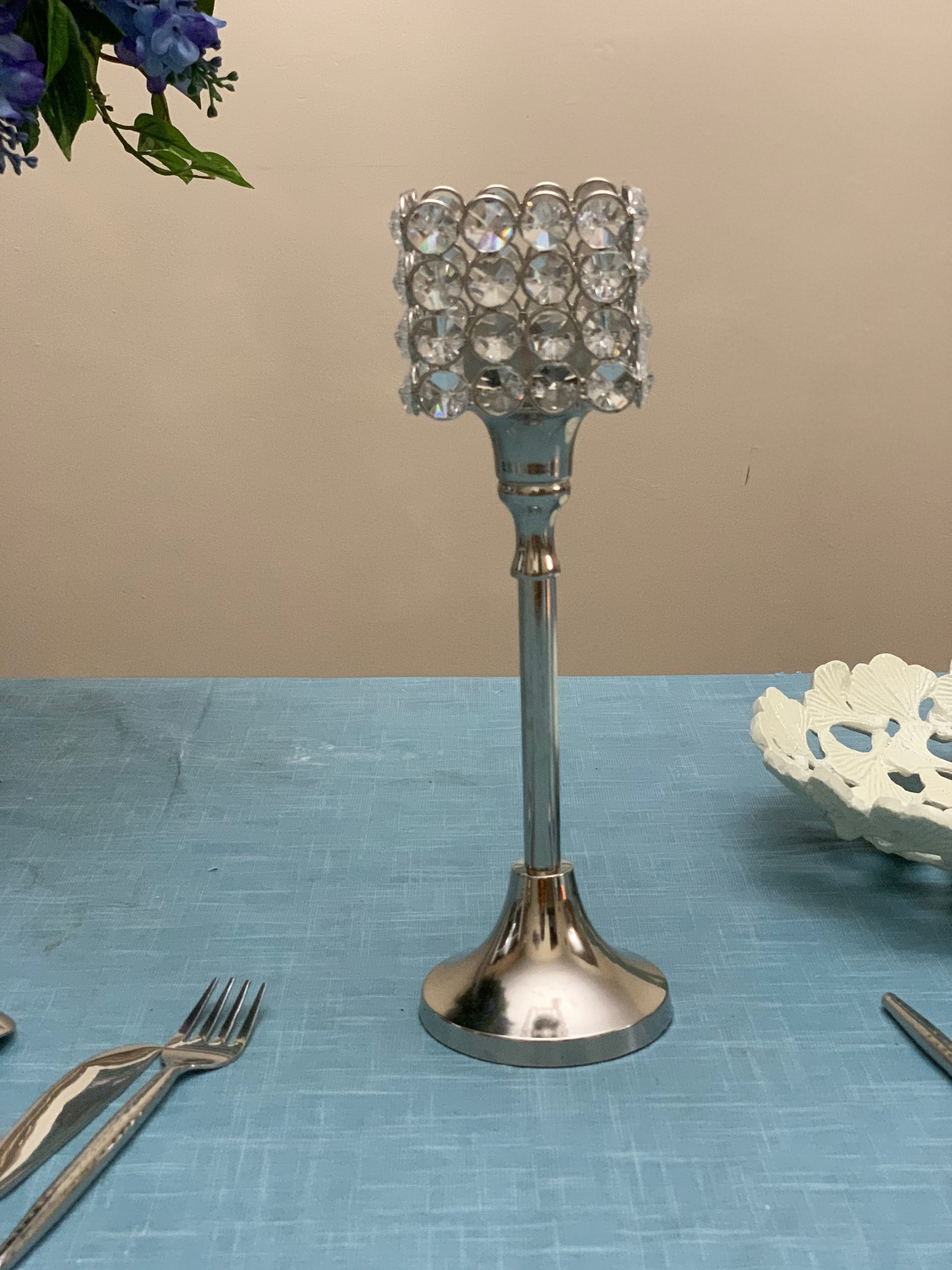 Hurricane Crystal Candle Holder (Square, 10