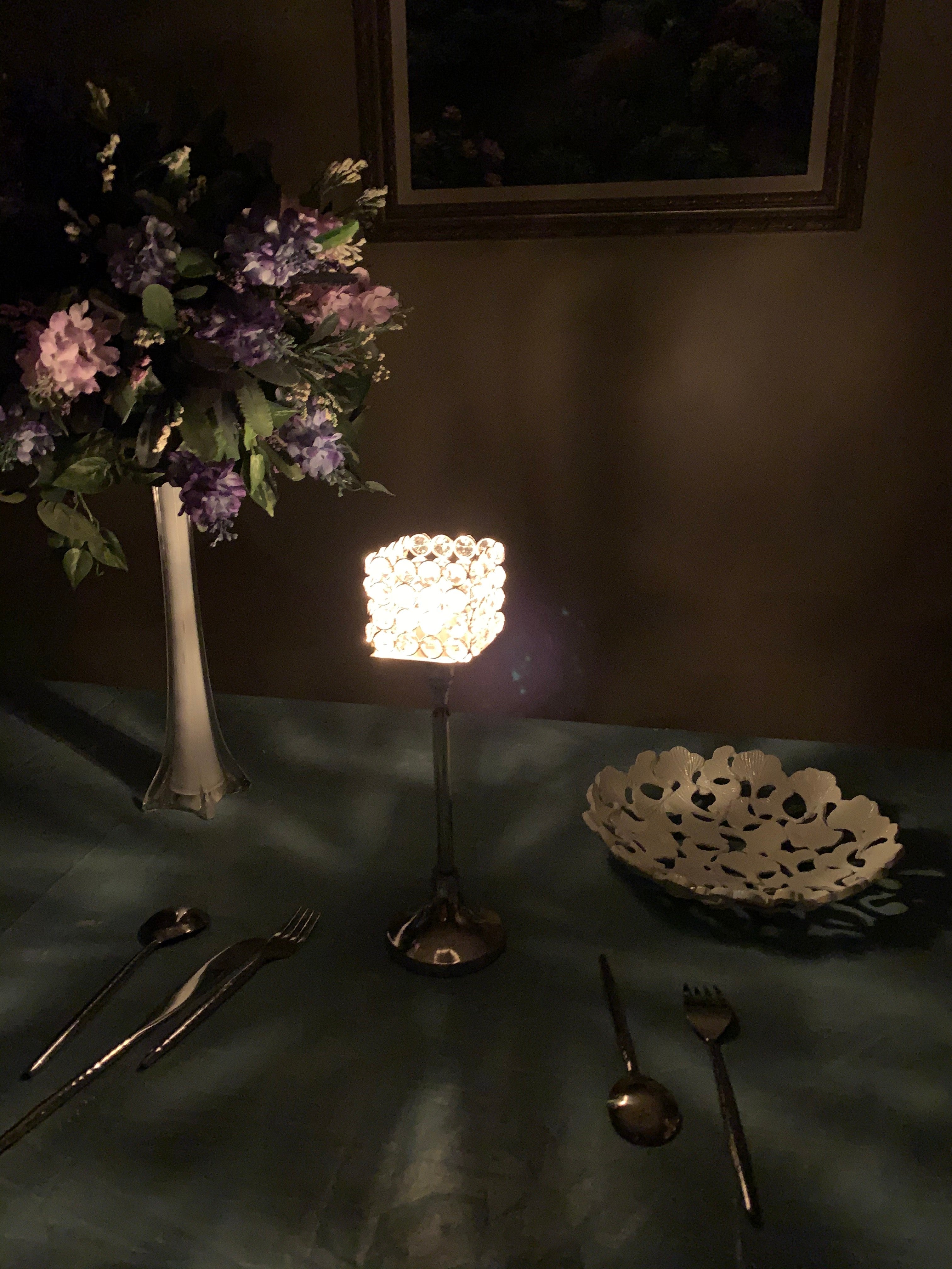 Hurricane Crystal Candle Holder (Square, 10