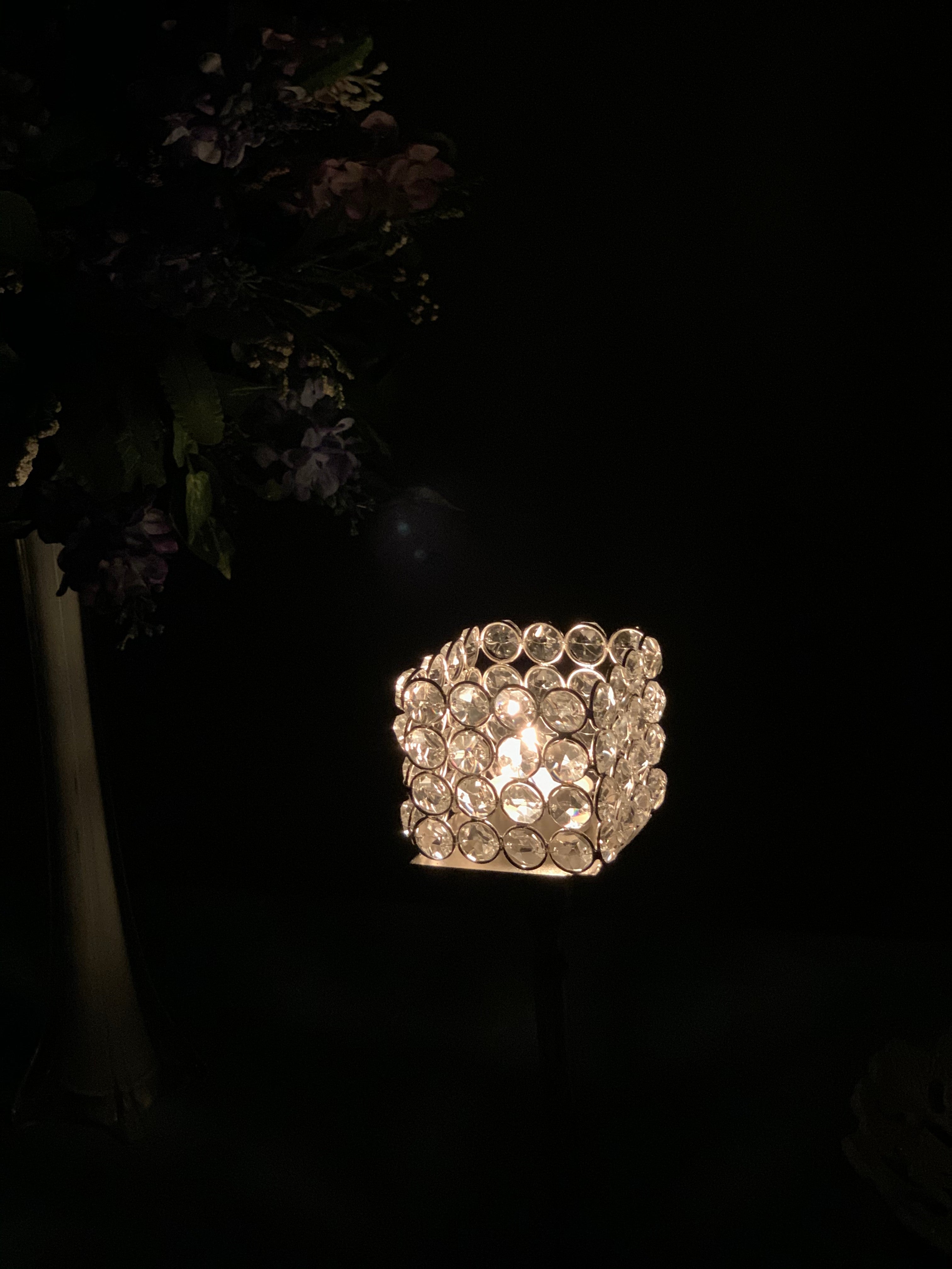 Hurricane Crystal Candle Holder (Square, 10