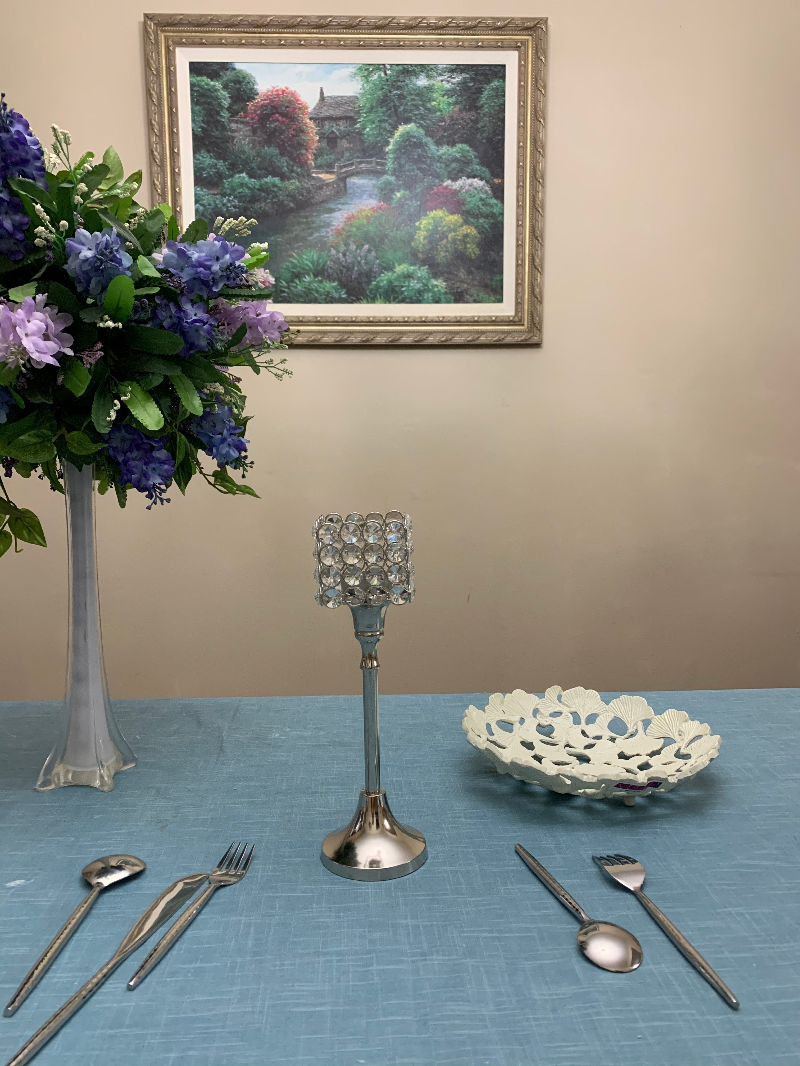 Hurricane Crystal Candle Holder (Square, 10