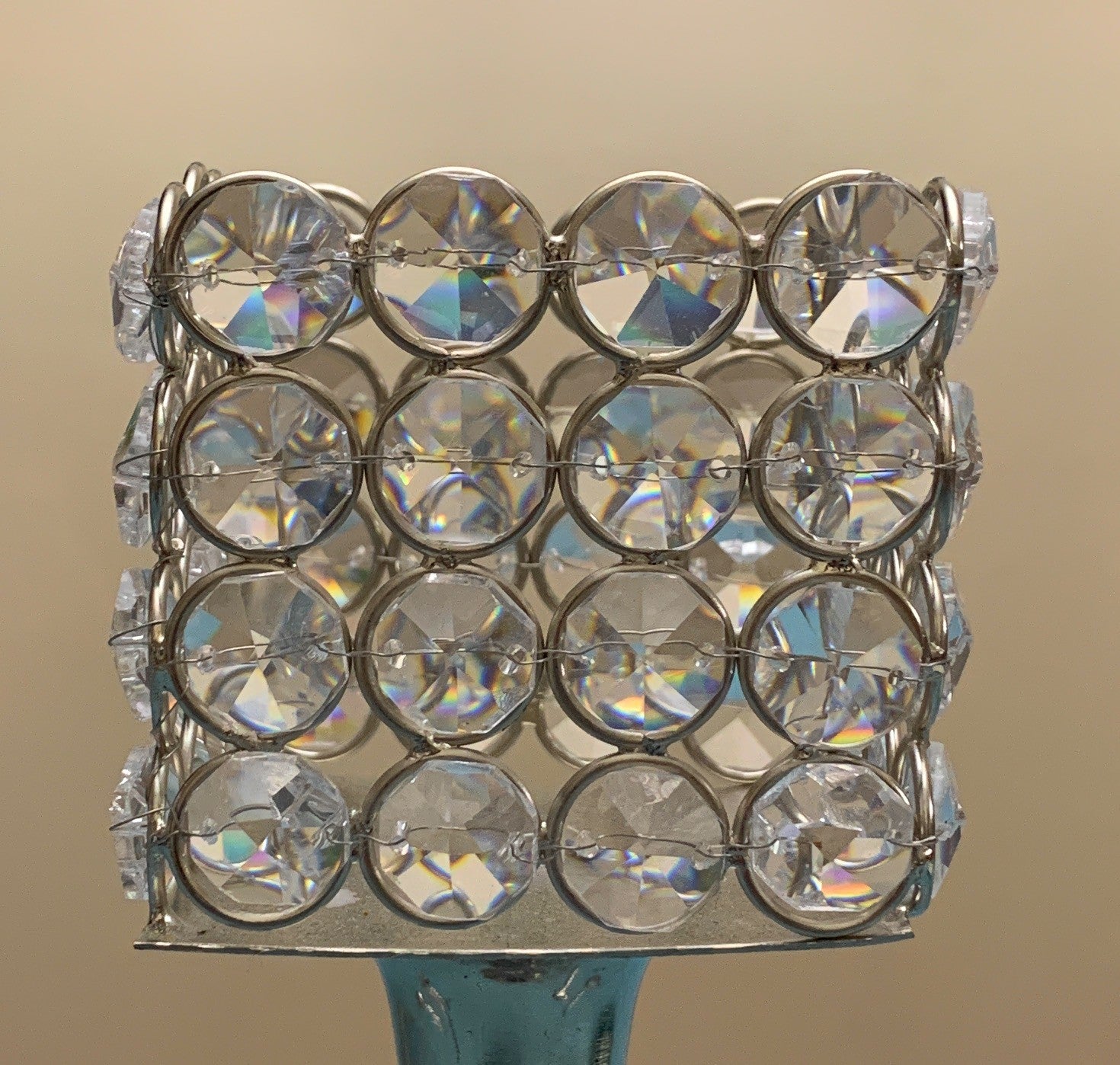 Hurricane Crystal Candle Holder (Square, 10