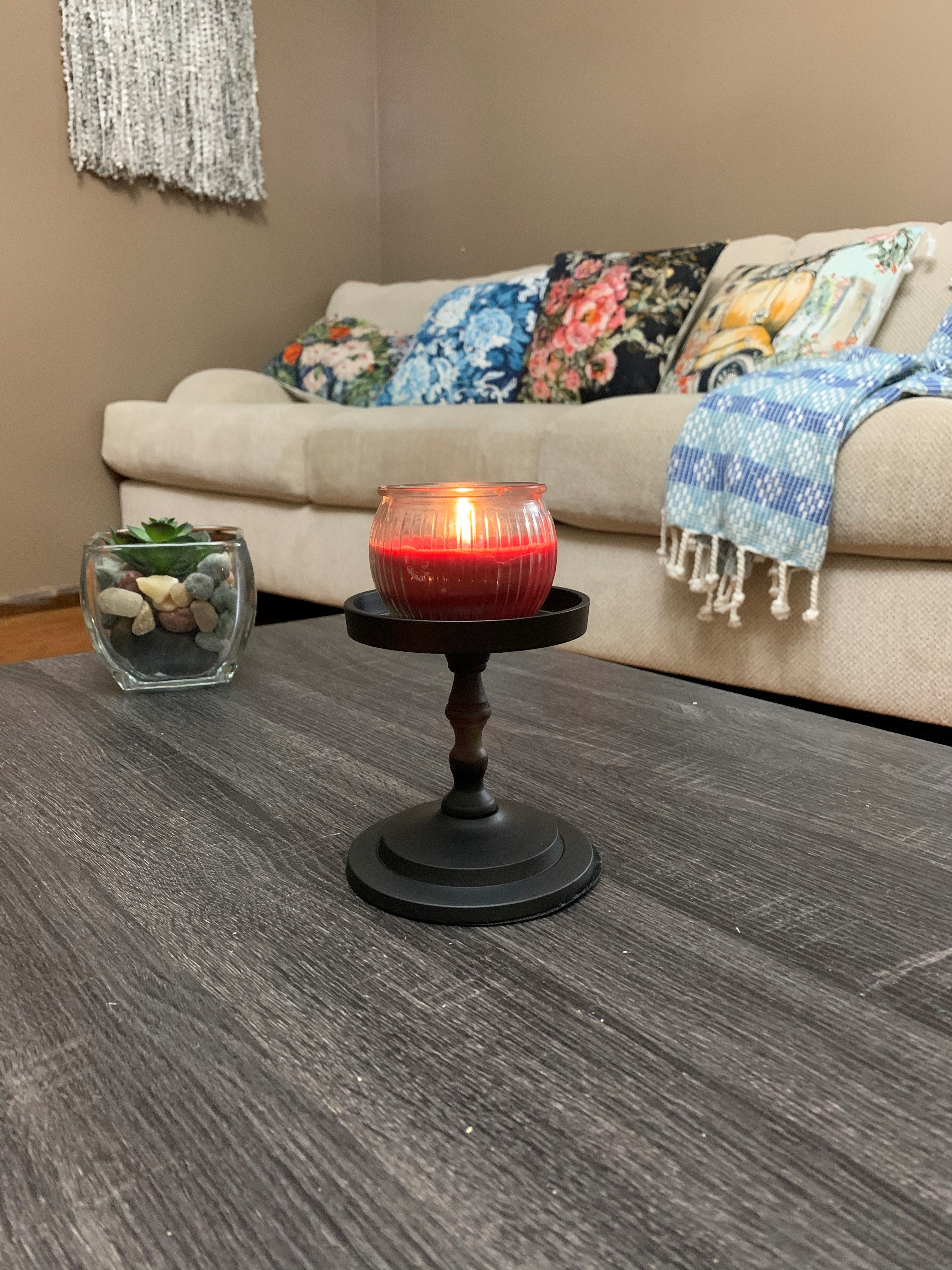Vibhsa Pillar Candle Holder - Matte Black (4.5