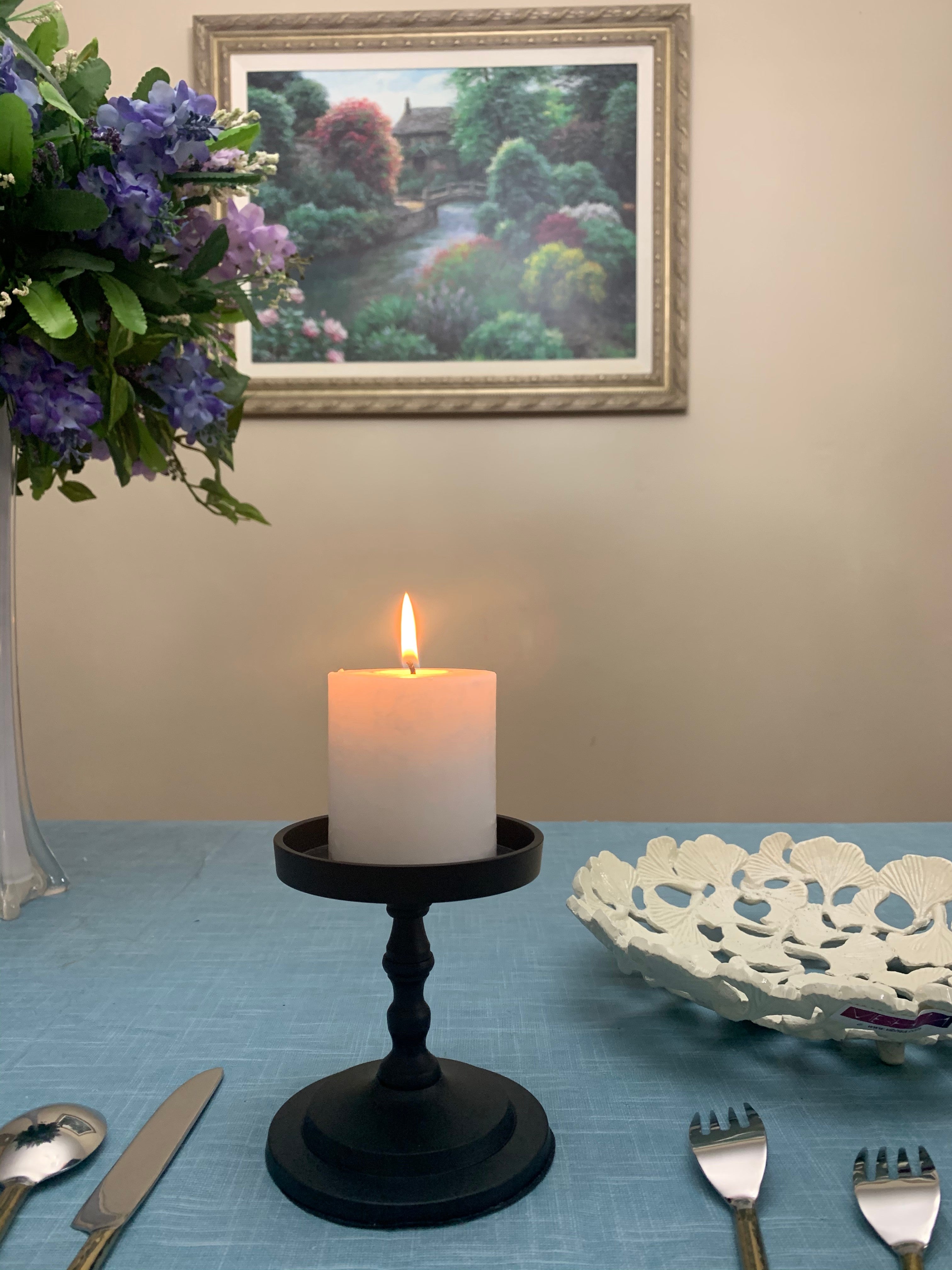 Vibhsa Pillar Candle Holder - Matte Black (4.5