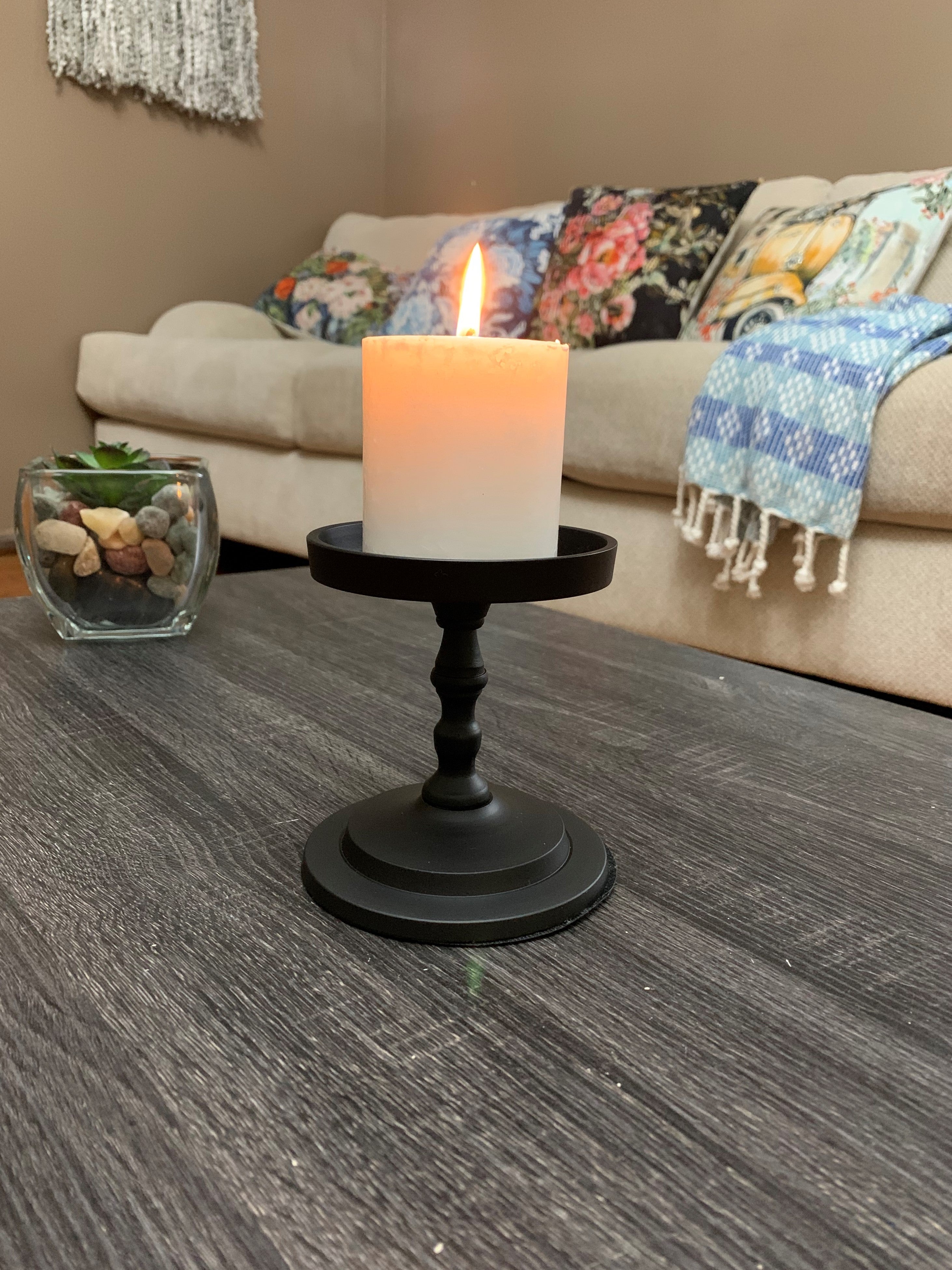Vibhsa Pillar Candle Holder - Matte Black (4.5